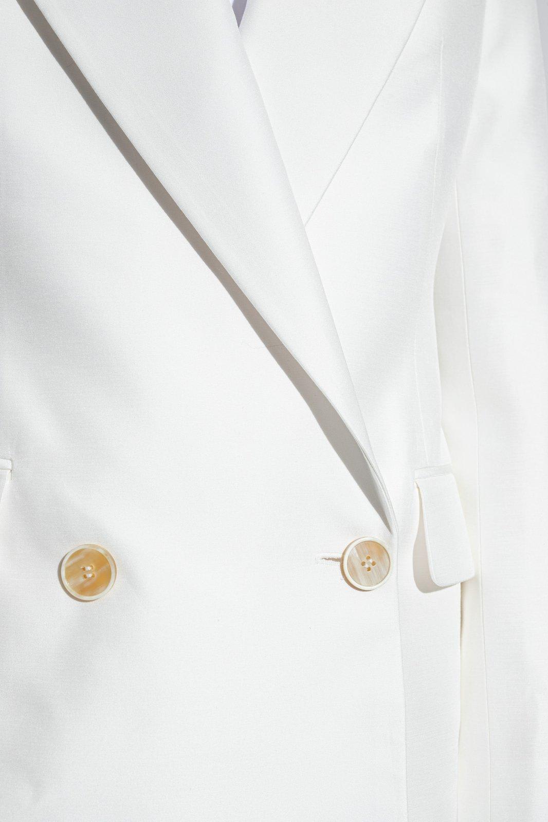 Shop Alexander Mcqueen Double-breasted Tailored Blazer In Opticalwhite