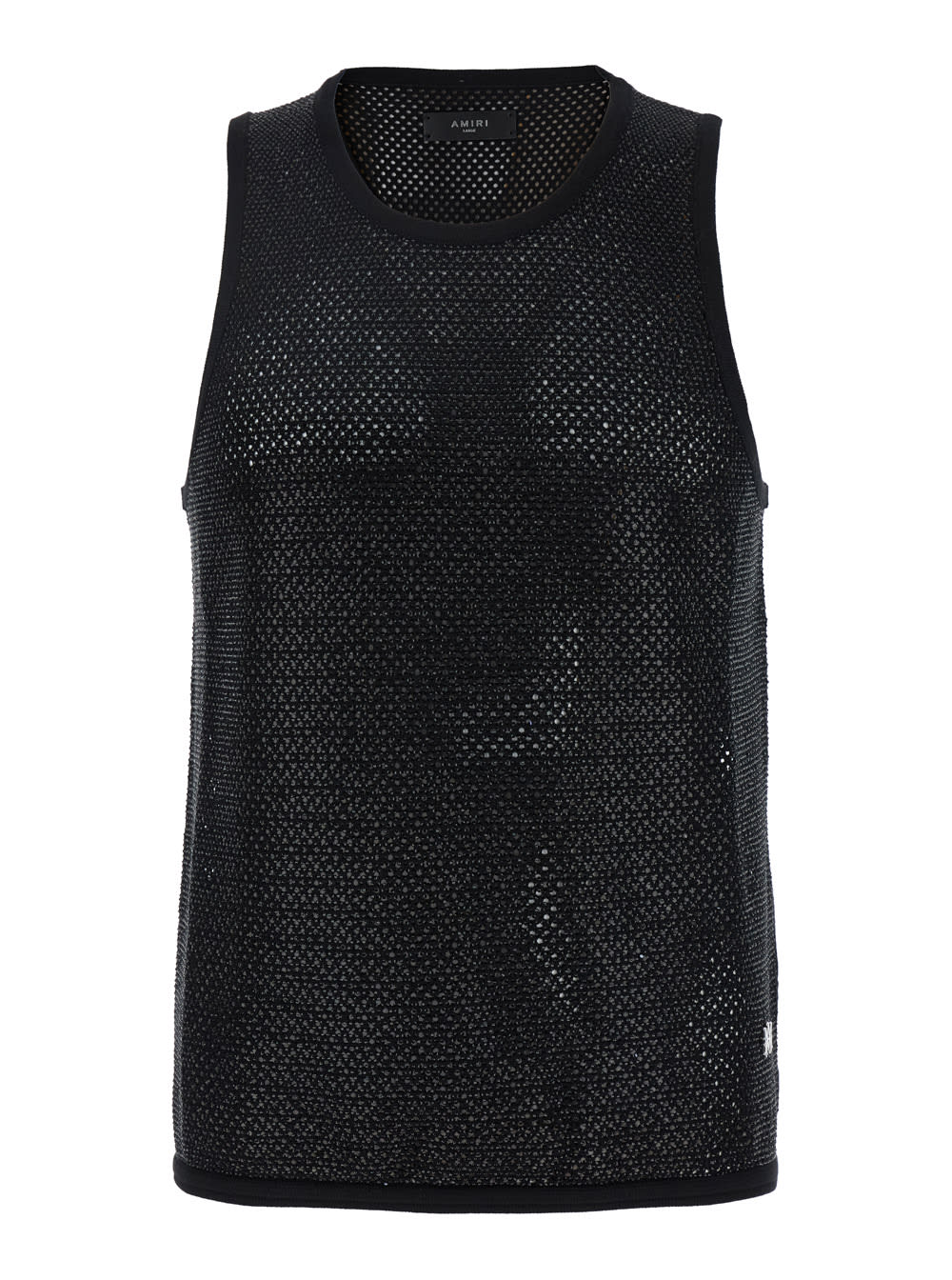 Shop Amiri Crystal Tank Top In Black