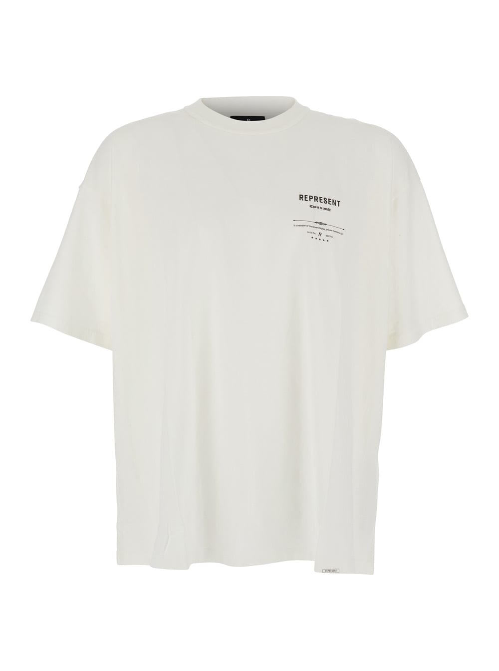 revere Manor White T-shirt With Logo Lettering On The Front And Maxi Print On The Rear In Cotton Jersey Man