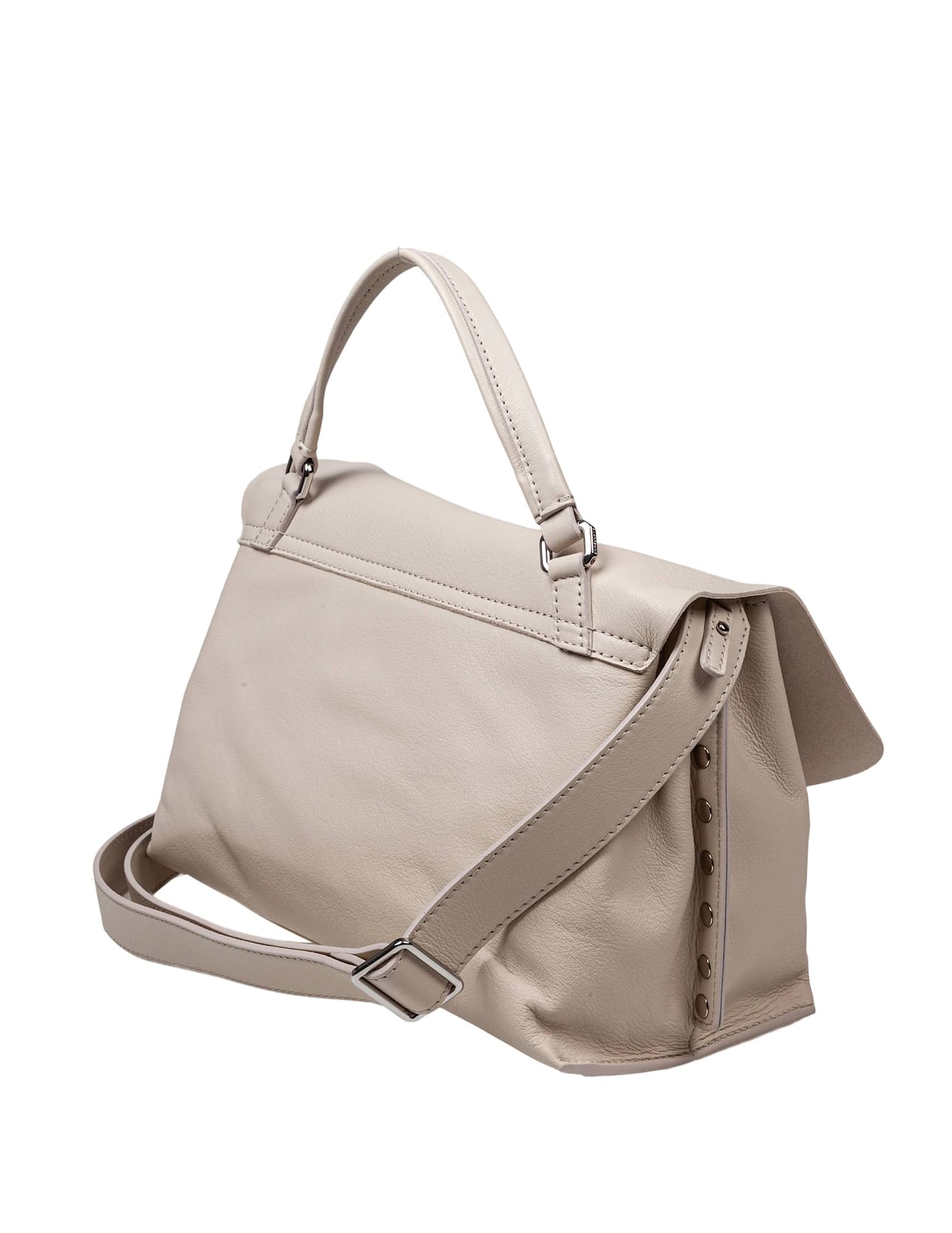 Zanellato Soft Leather Bag That Can Be Carried By Hand Or Over The Shoulder In White