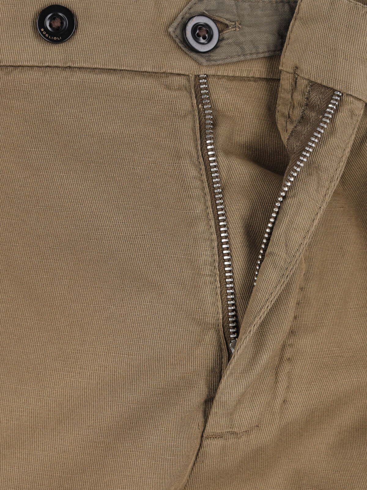 Boglioli Light Brown Linen Double-breasted Suit