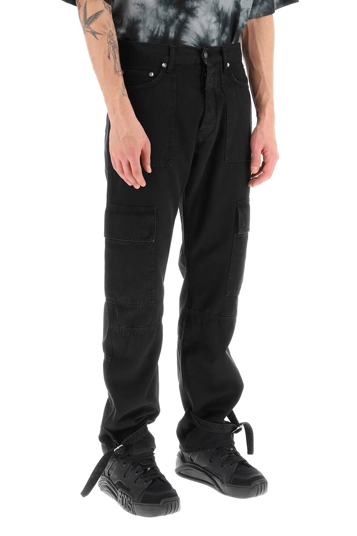 Off-White c/o Virgil Abloh Logo Patches Tech Cotton Cargo Pants in Black  for Men