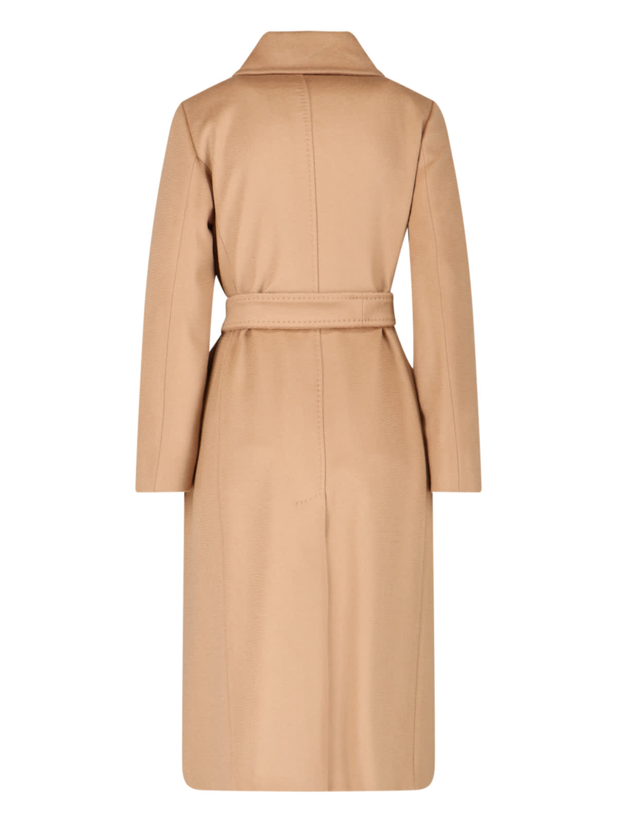 Max Mara Long Length Belted Waist Jacket In Brown