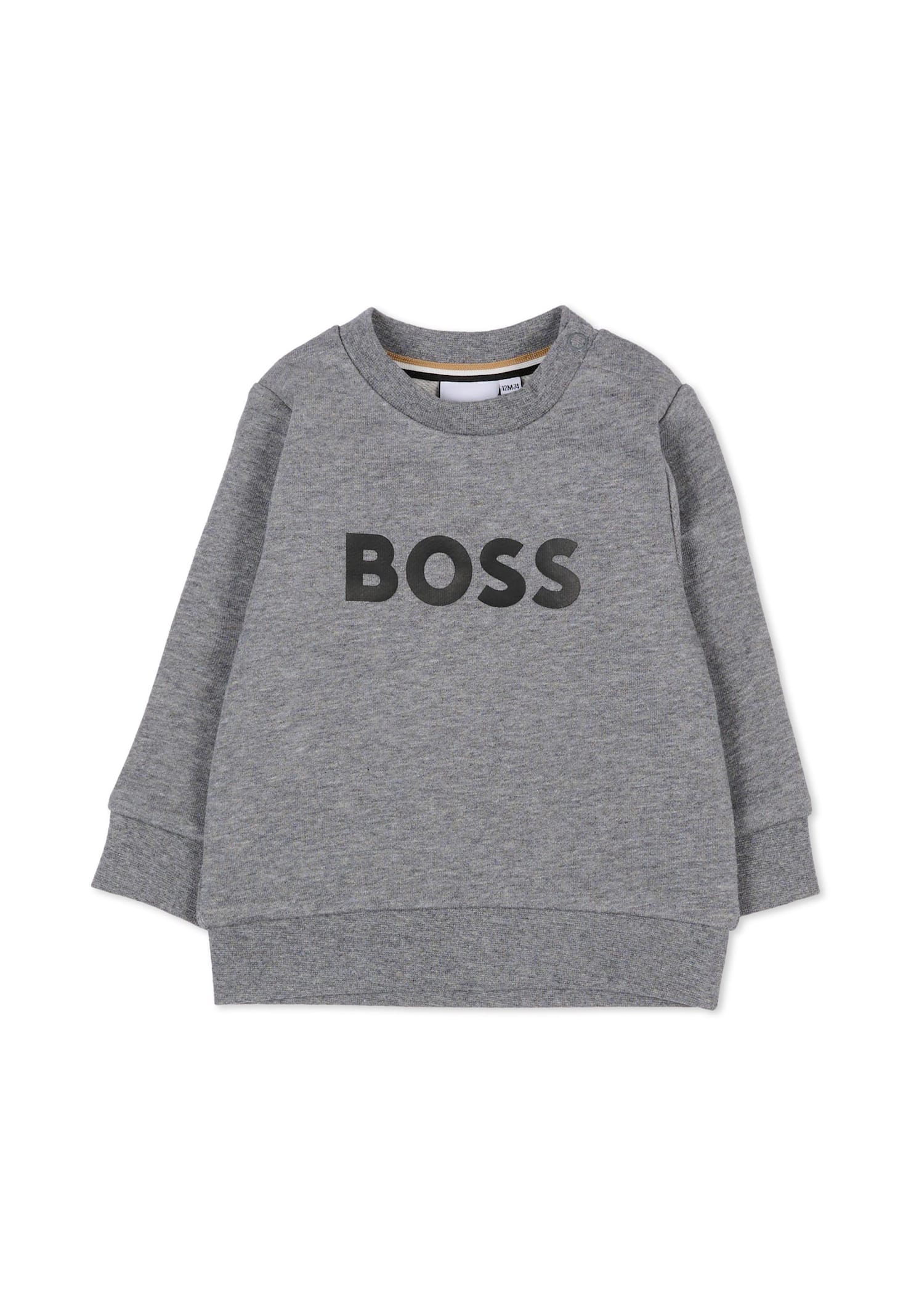 Hugo Boss Grey Sweatshirt For Baby Boy With Logo In Gray