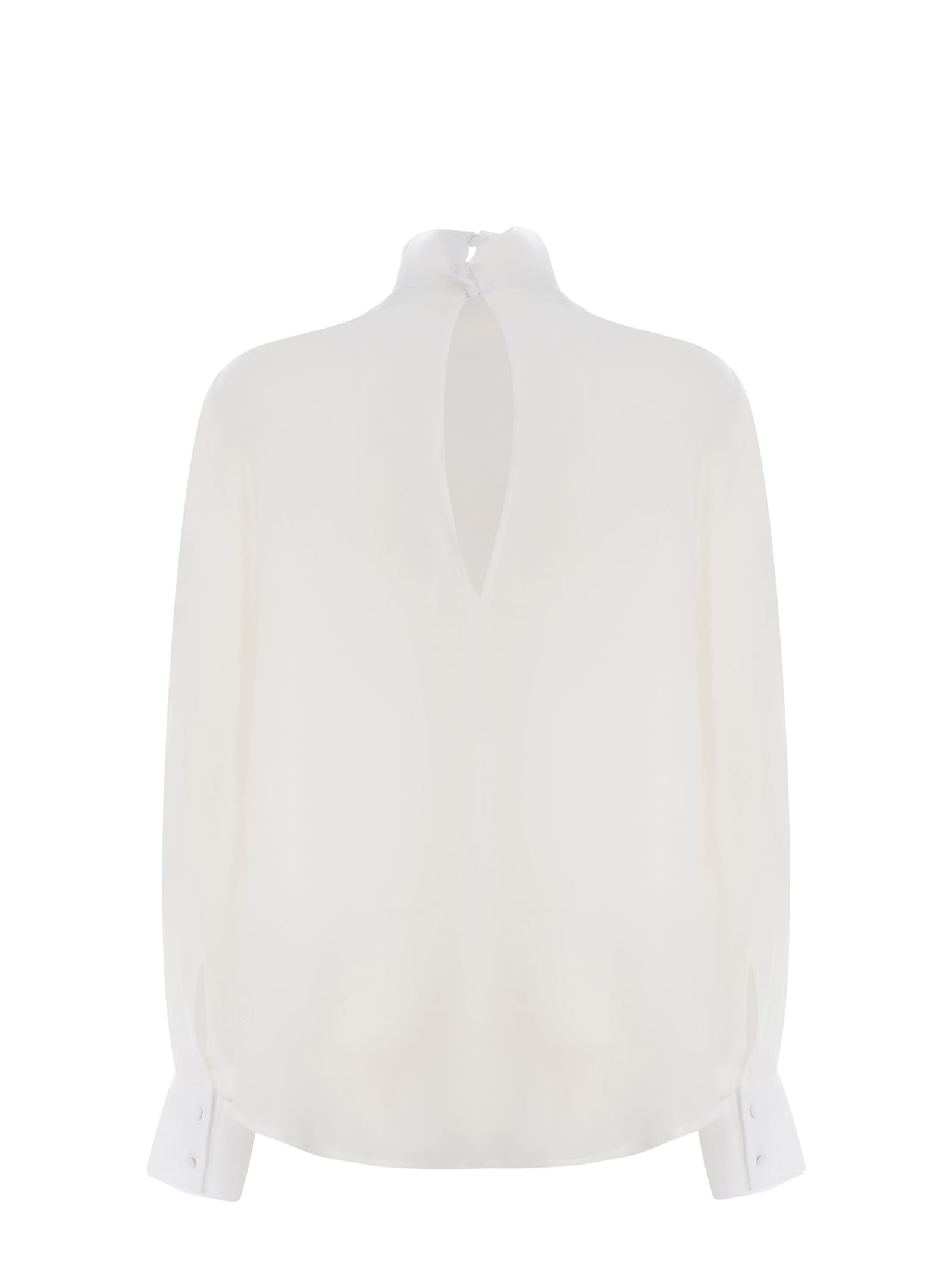Shop Pinko Blouse  Verdeca Made Of Viscose Georgette In White