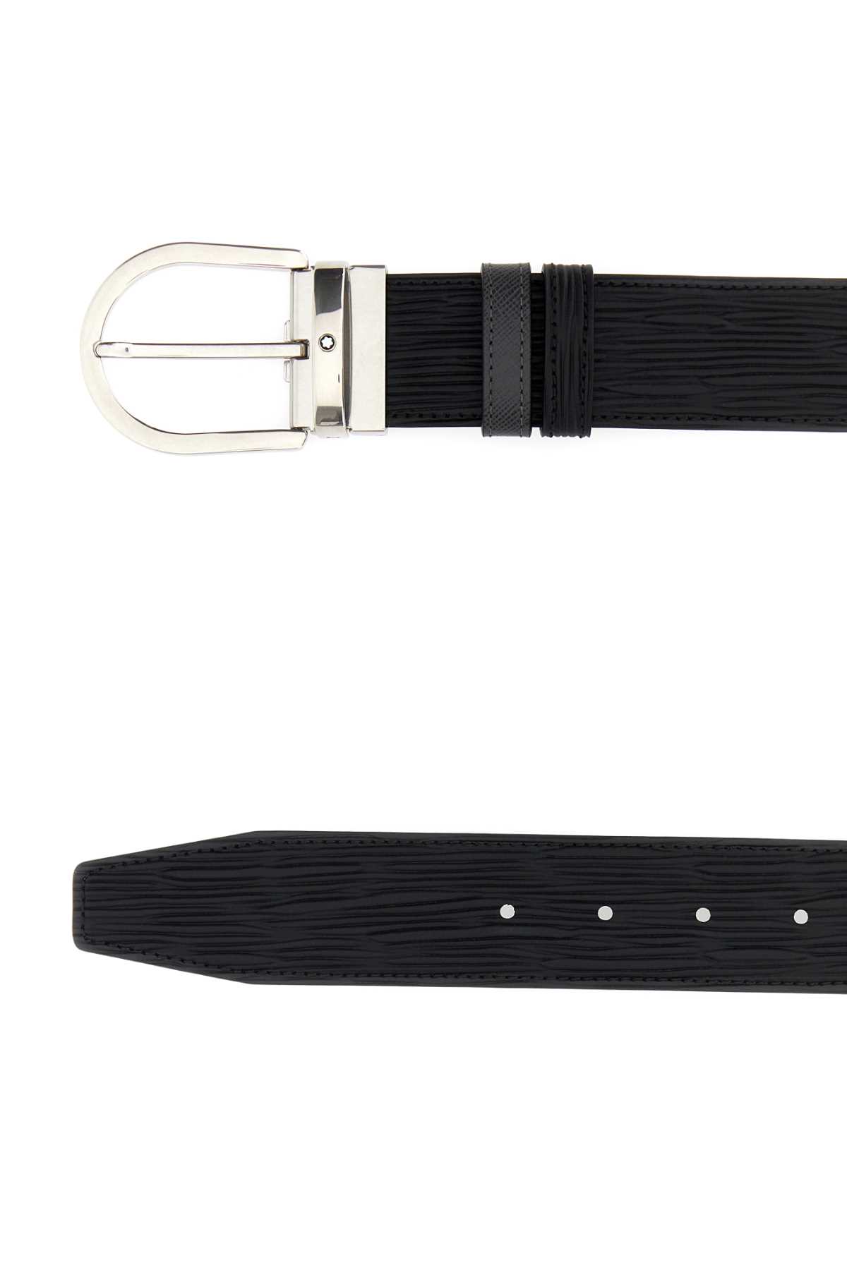 Shop Montblanc Black Leather Reversible Belt