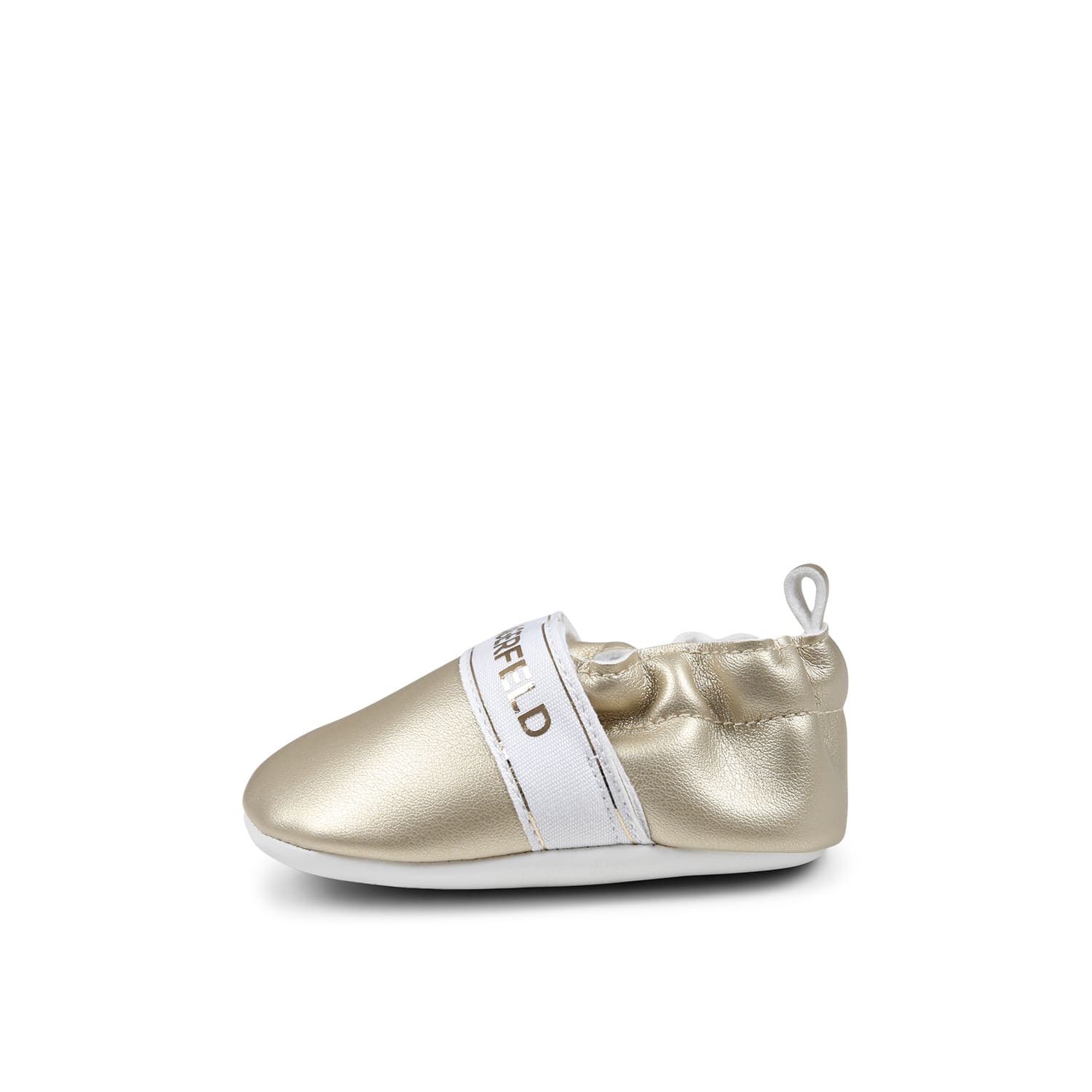 Karl Lagerfeld Gold Slip On For Babykids With Logo