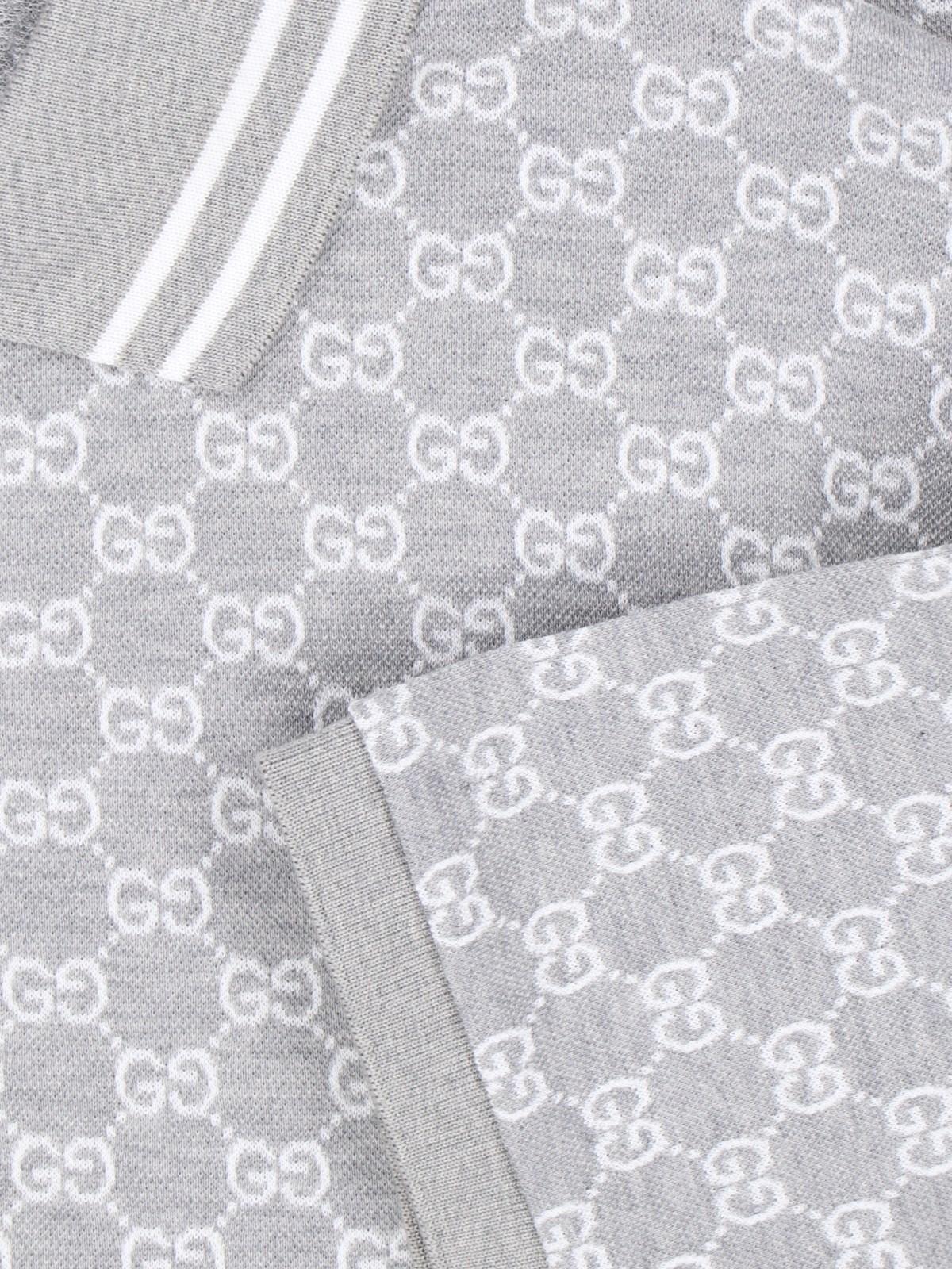 Shop Gucci Polo Logo Pattern In Grey