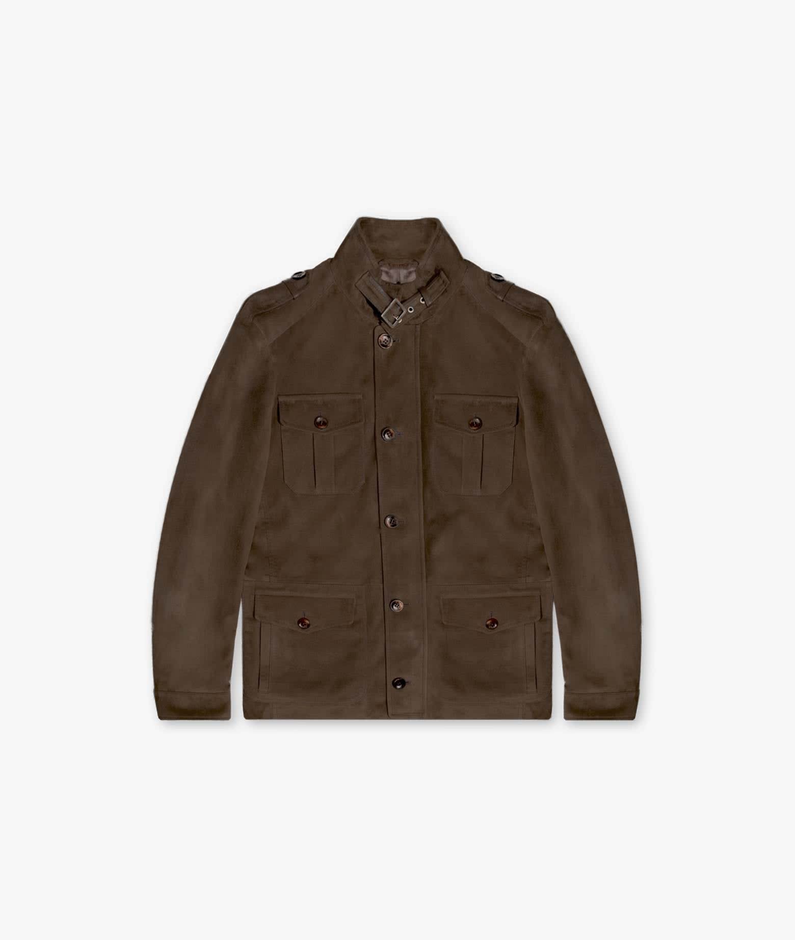 Larusmiani Devon Sahariana Jacket Leather Jacket In Brown