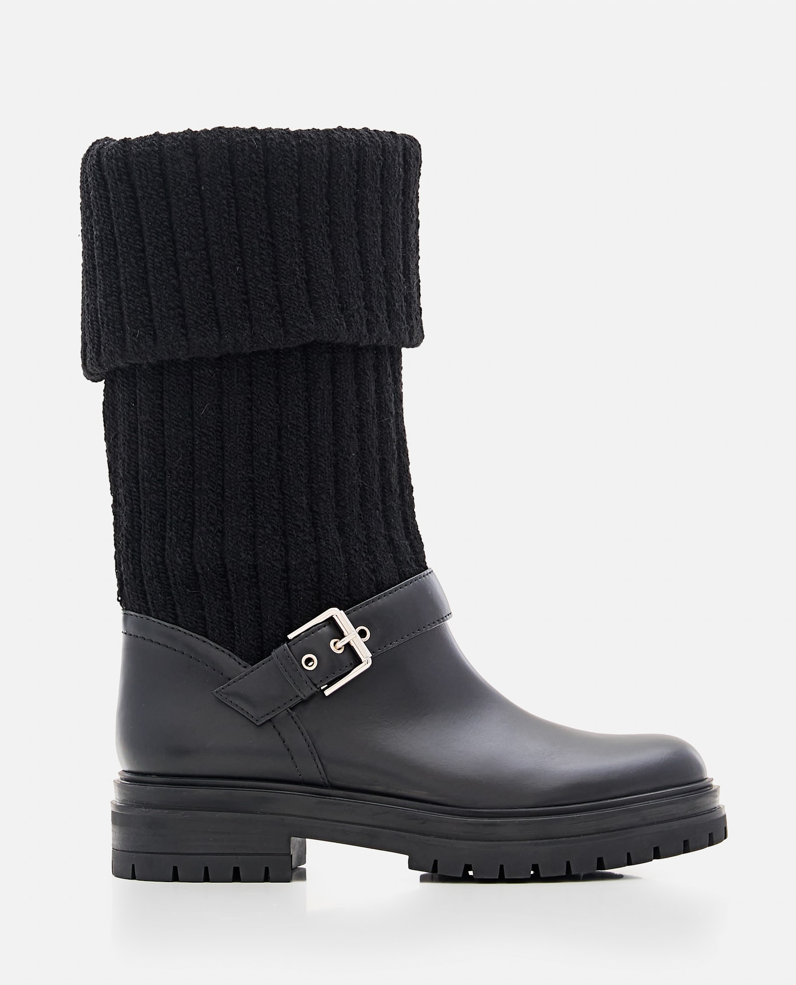 Gianvito Rossi Black Leather And Fabric Thurso Boots