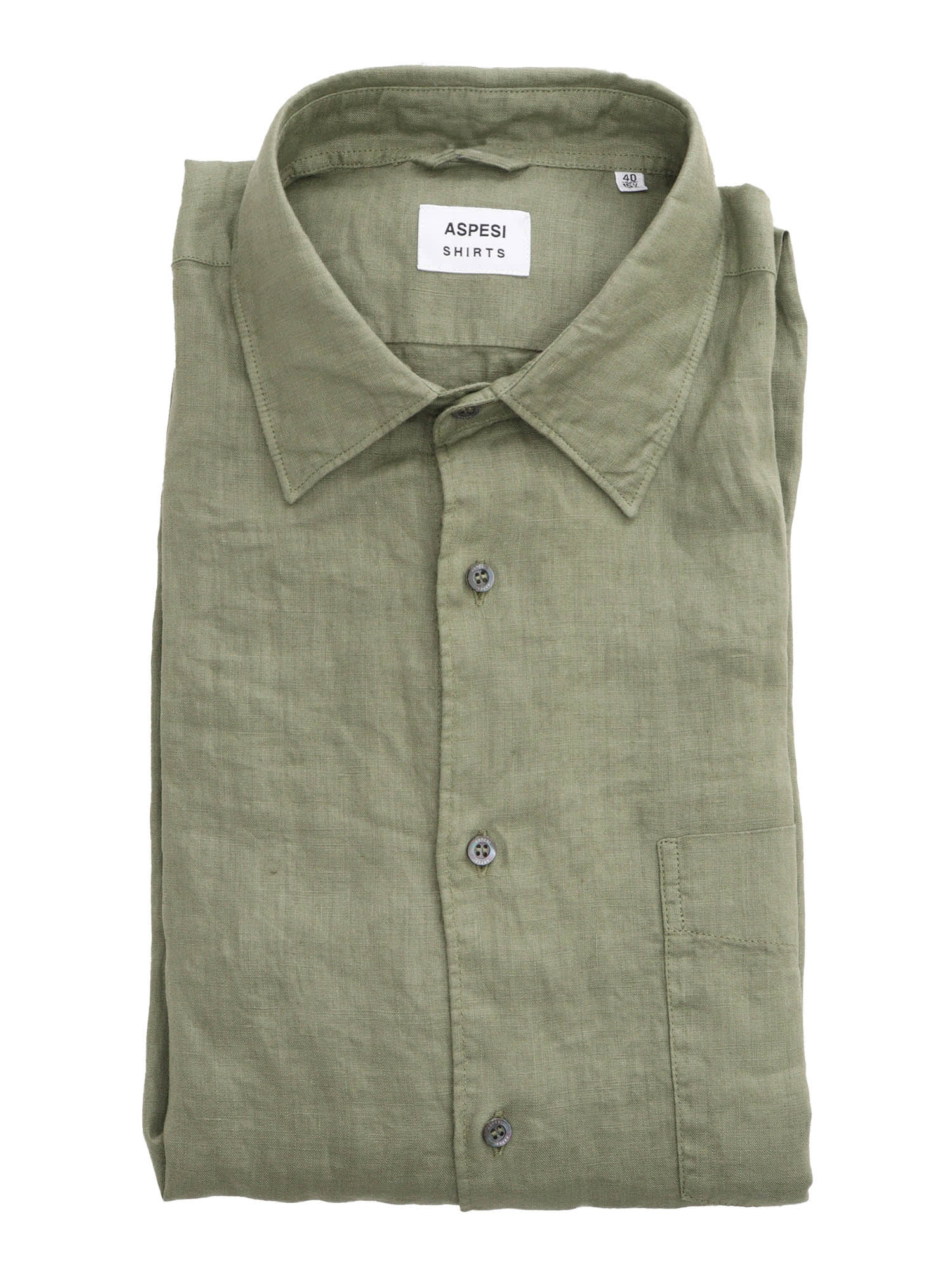 Shop Aspesi Military Green Shirt