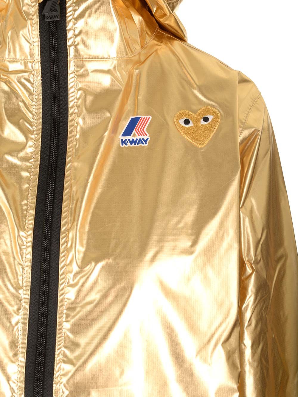 Shop Comme Des Garçons Play K-way Jacket In Gold