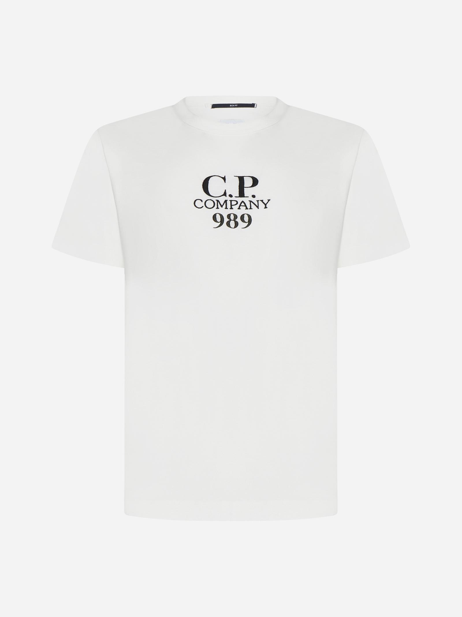 Shop C.p. Company Logo Cotton T-shirt In Gauze White