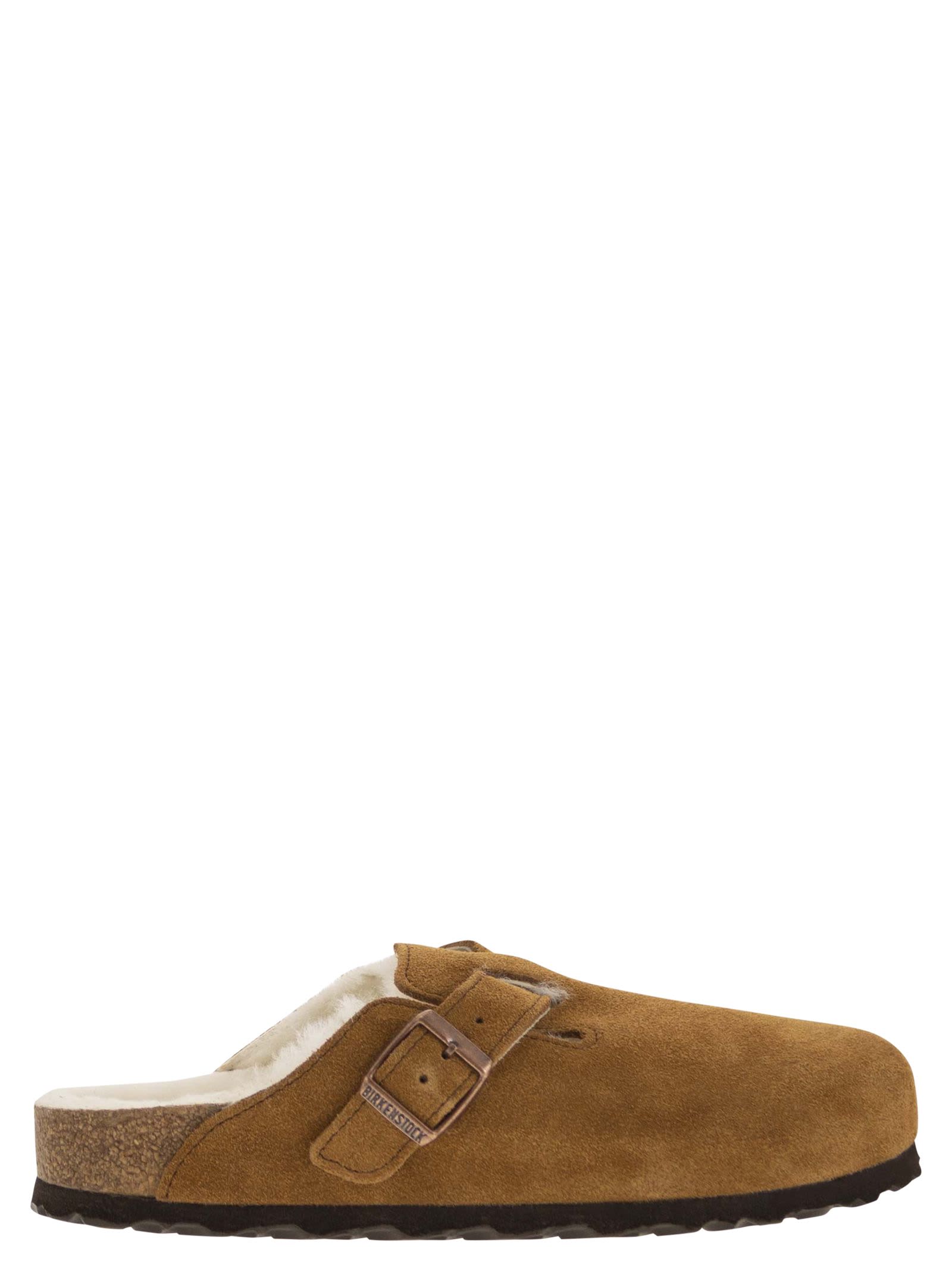 Birkenstock Boston - Sabot With Fur Lining In Brown
