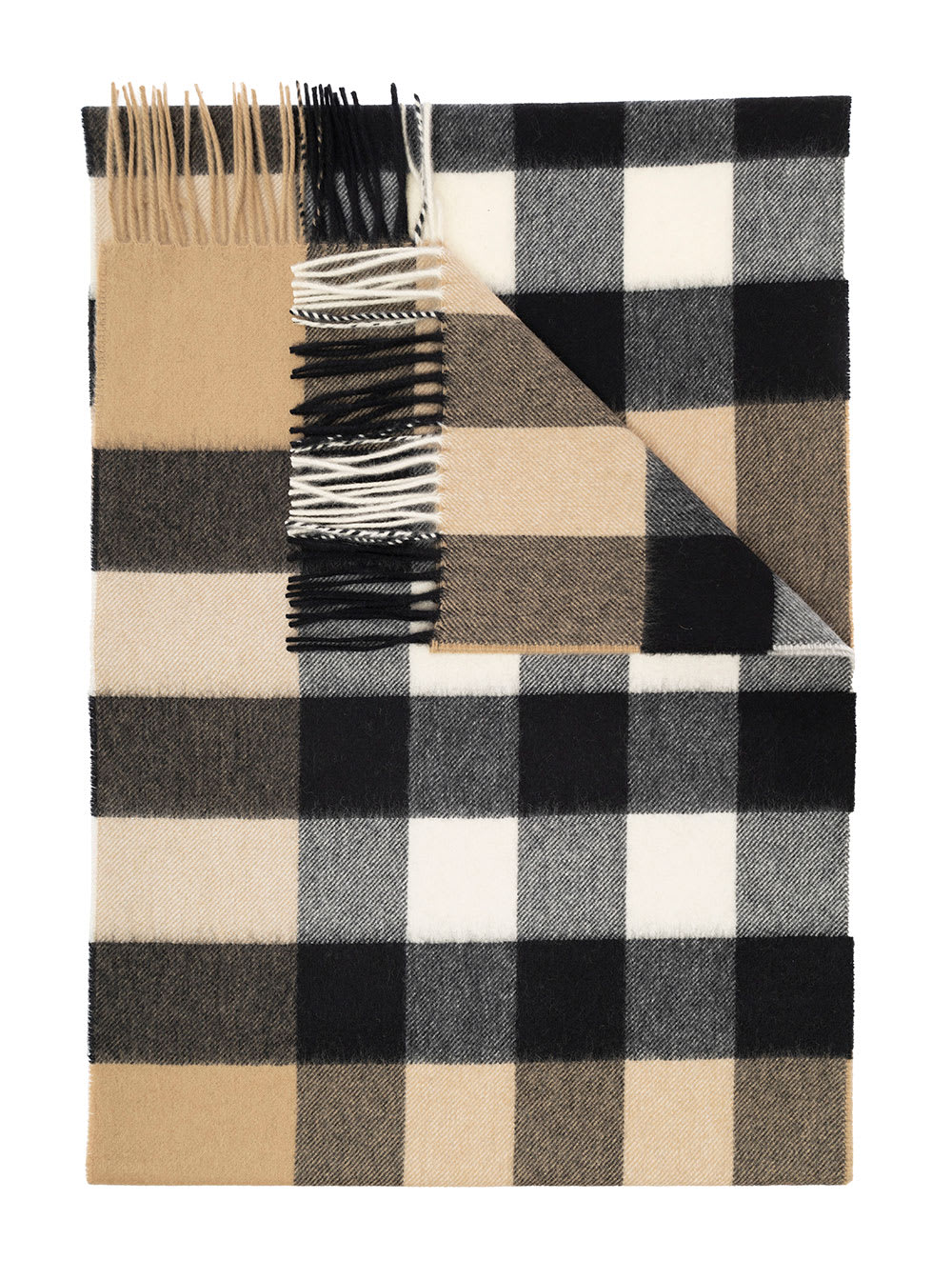 Burberry Womans Cashmere Vintage Check Scarf In Multicolour