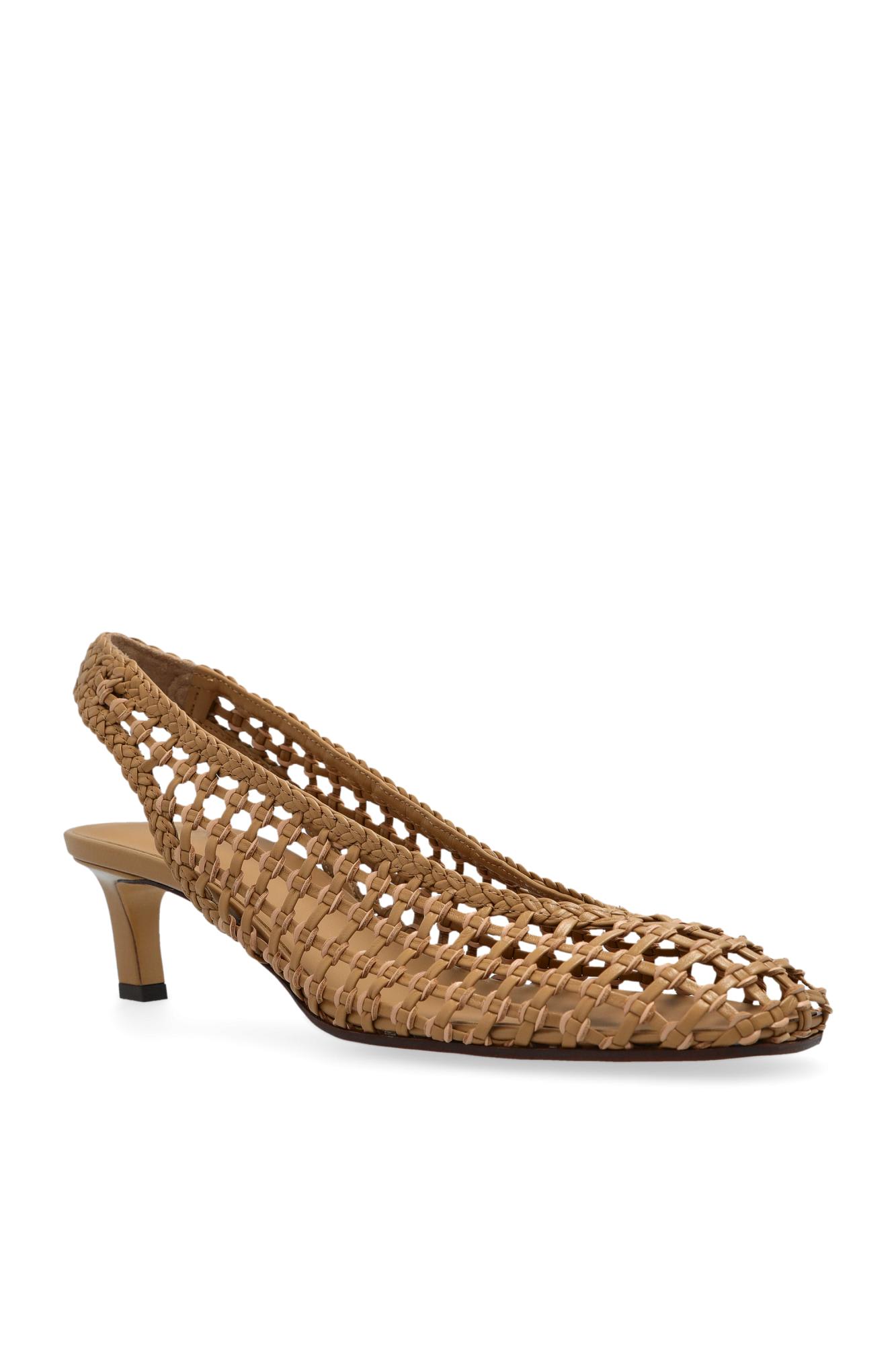Fendi Scarpe Con Tacco In Pelle Cammello Donna In Camel
