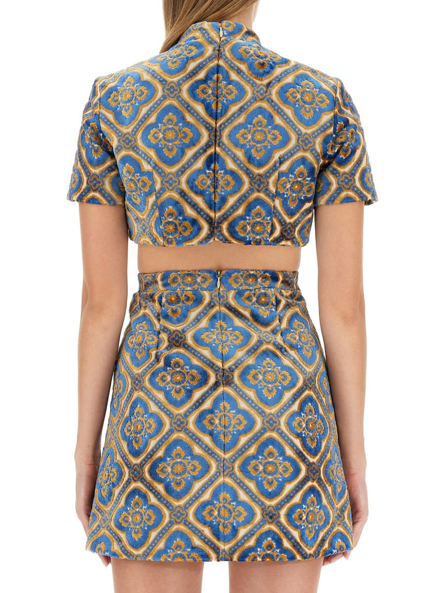 Shop Etro Top Cropped In Multicolour