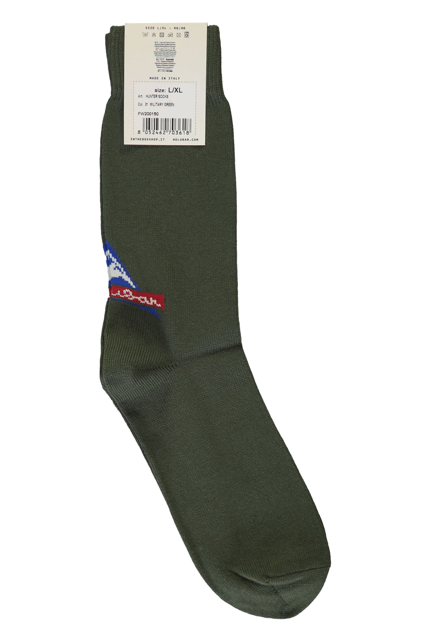 Shop Holubar Cotton Socks In Green