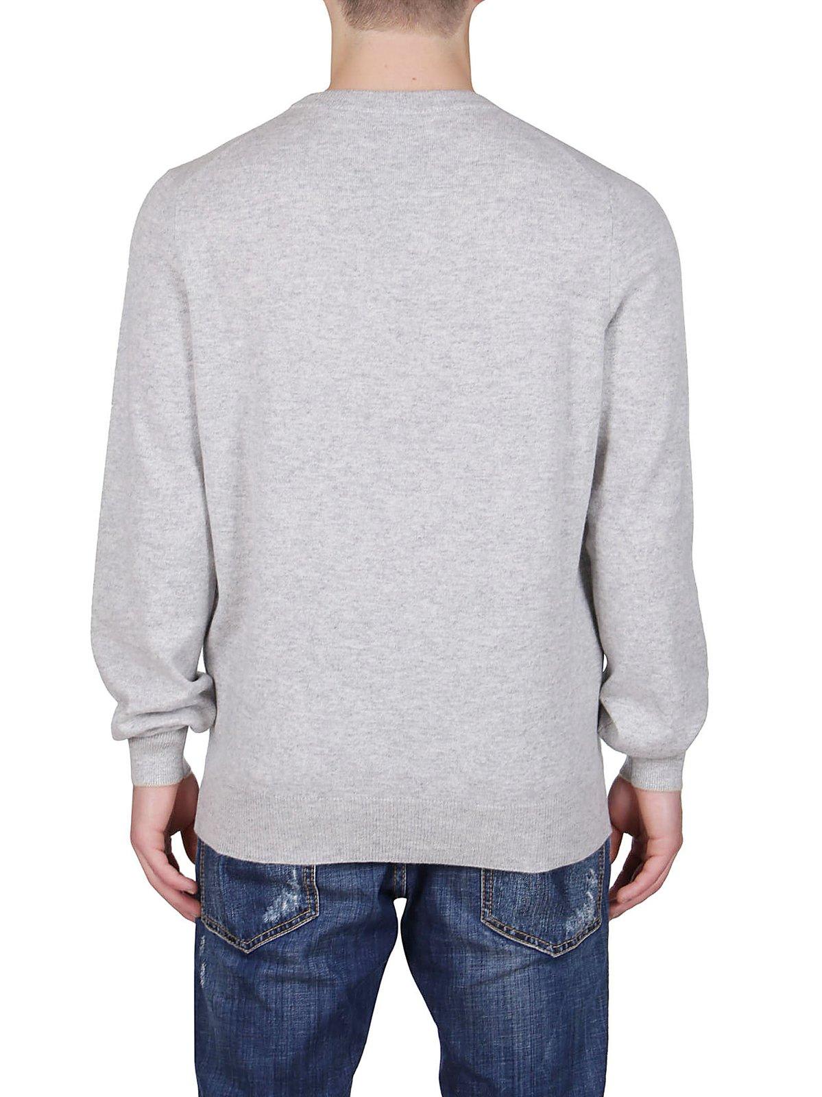 Brunello Cucinelli Cotton Sweater In Mist Grey