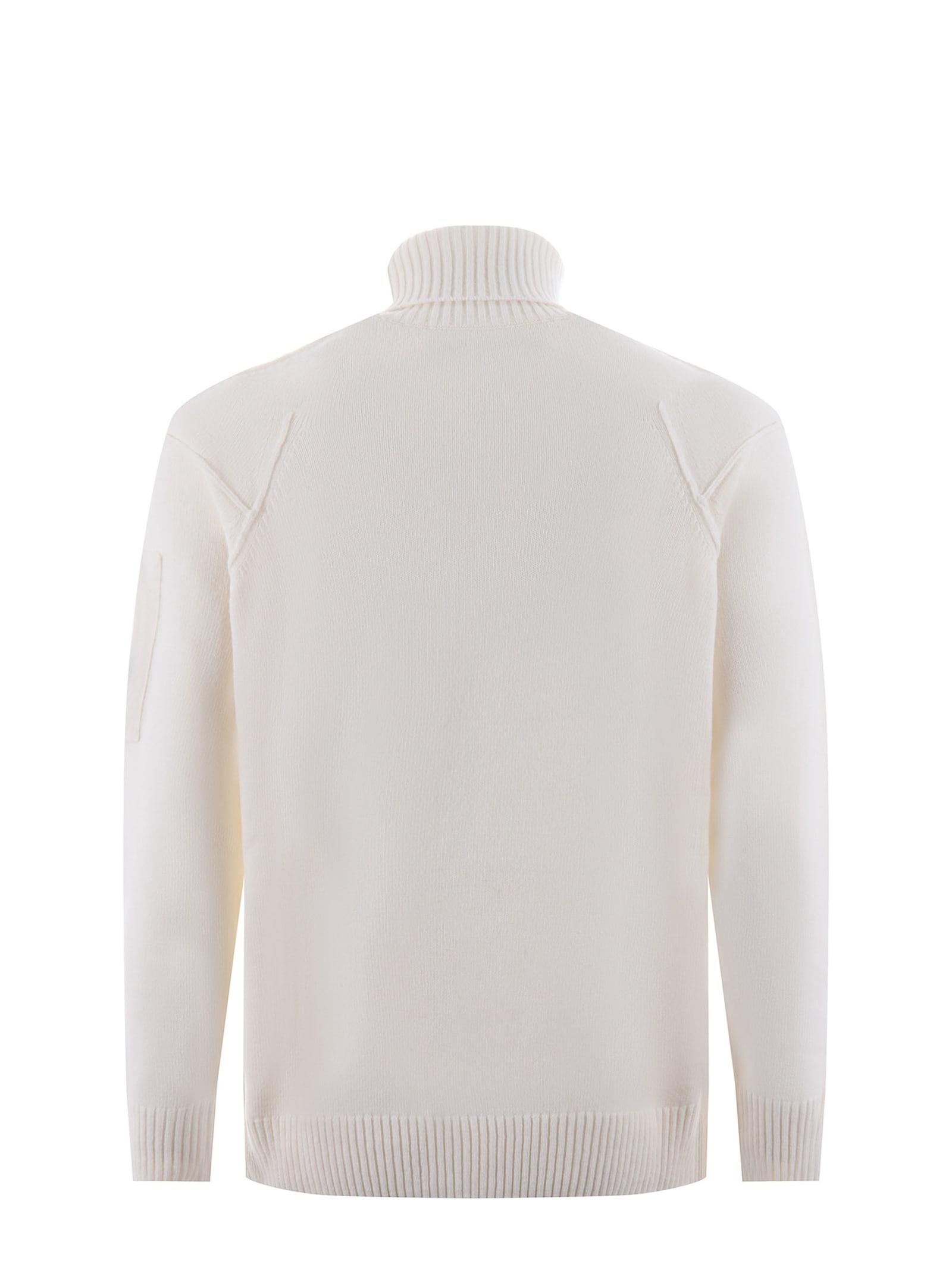 Shop C.p. Company Sweater  In Wool Blend In Cream