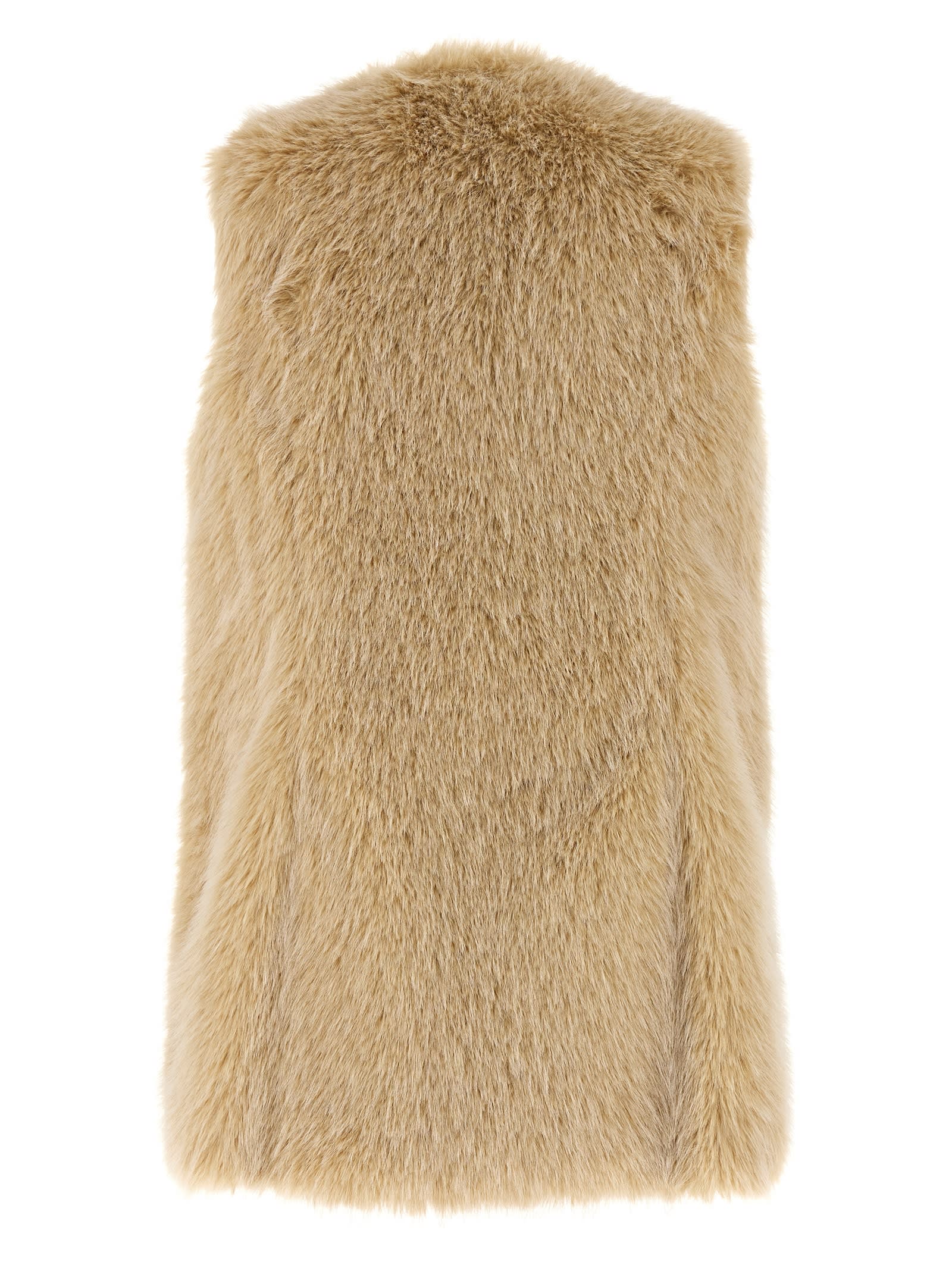 Shop Herno Faux Fur Vest In Neutrals