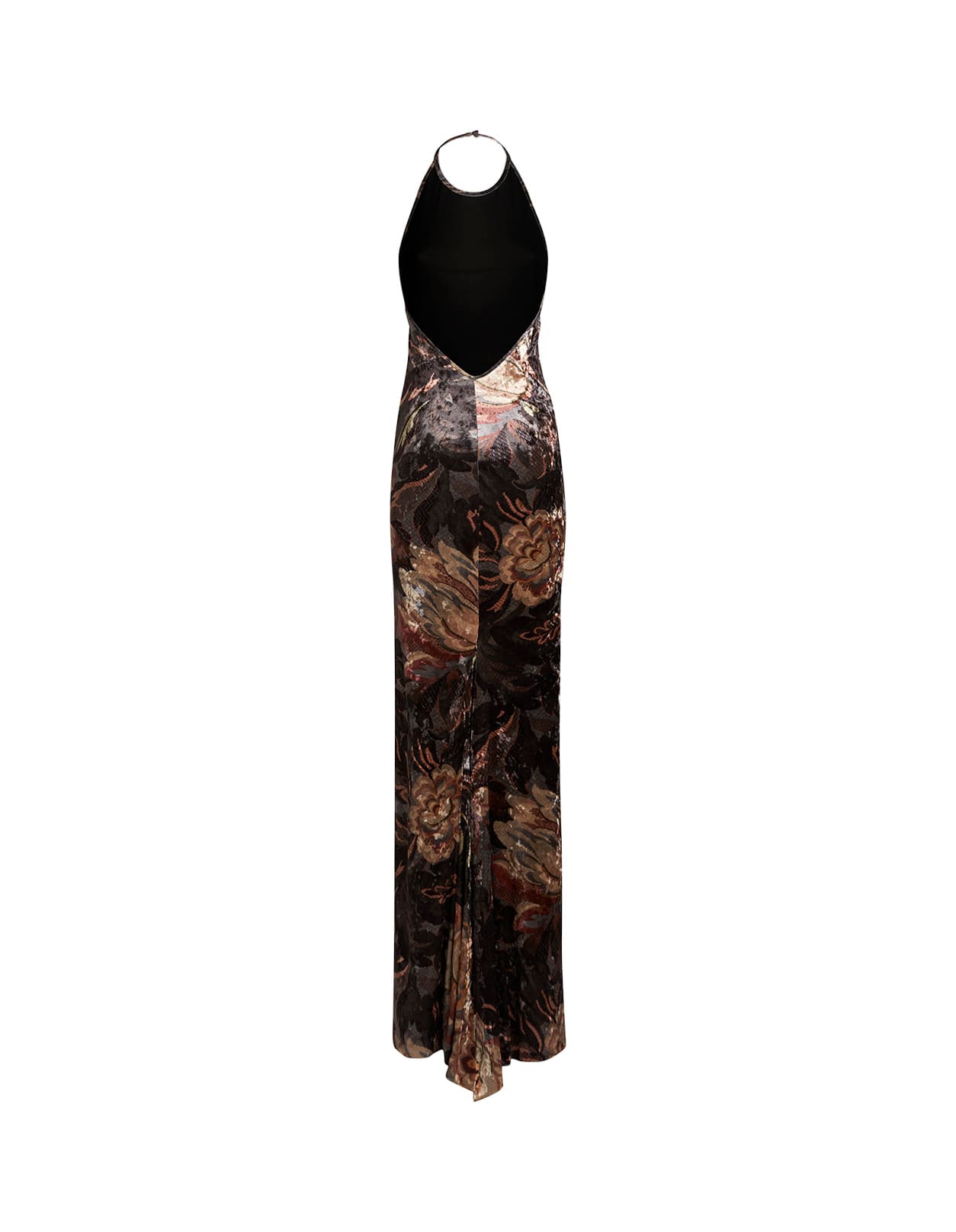 Shop Etro Grey Printed Chenille Long Dress