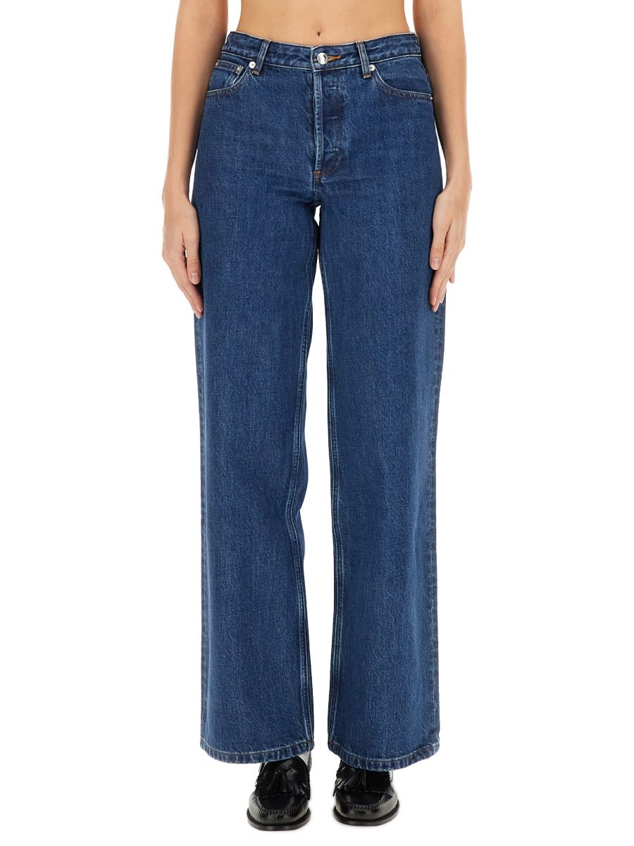 Apc Jeans A. P.c. Woman Color Denim In Blue