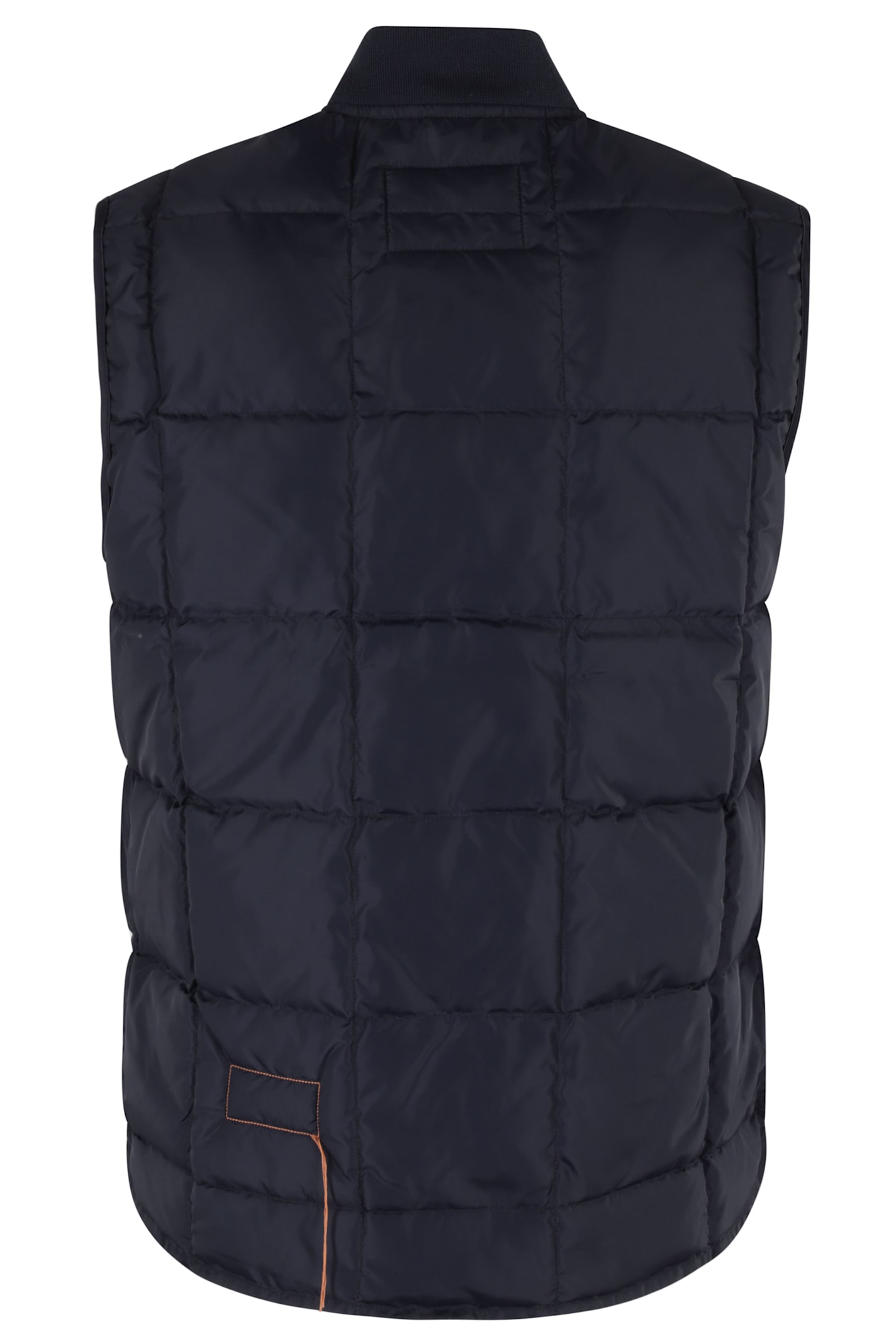 Fortela Quilted Woven Vest With High Collar In Blue