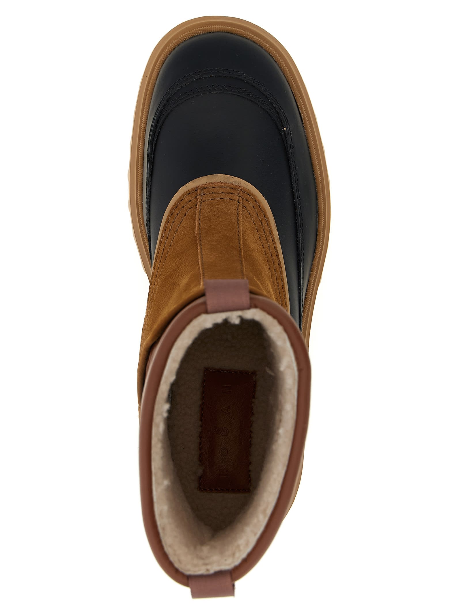 Hogan Chunky Sole Ankle Boots With Pull Tab In Brown