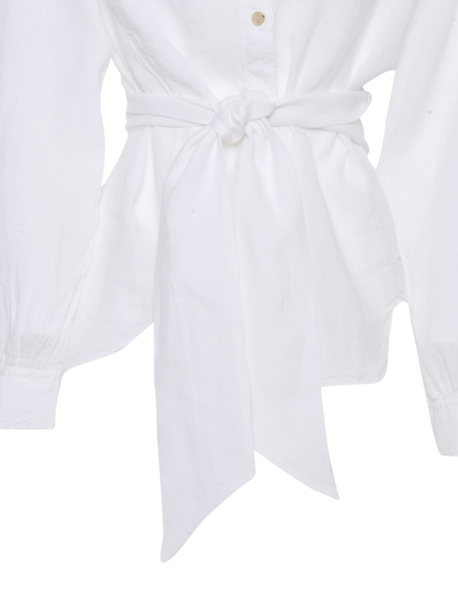 Shop Fay Shirt With Bow In White