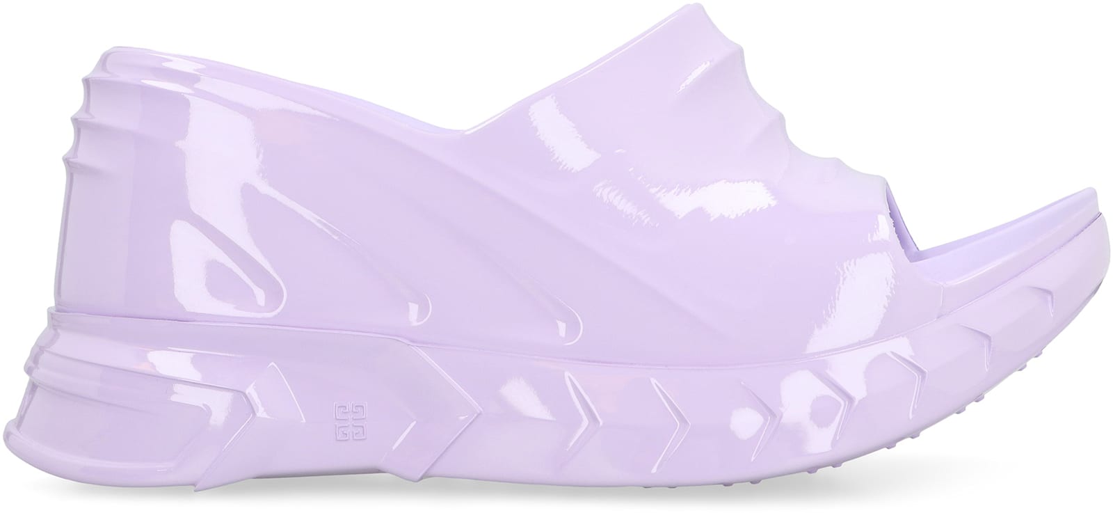 Givenchy Logo Round Head Slope Heel Sandals In Lilac