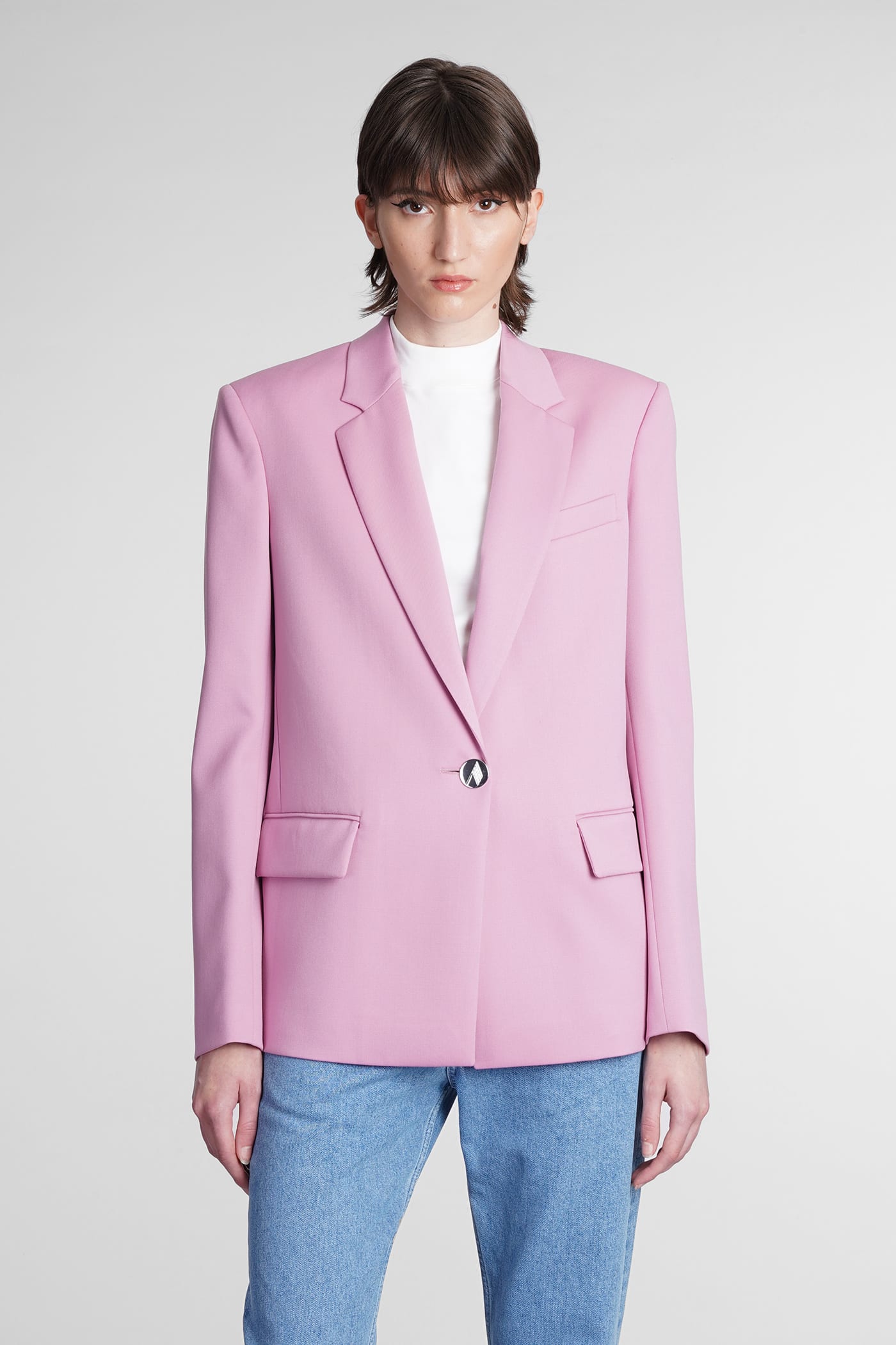The Attico Bianca Blazer In Rose-pink Wool