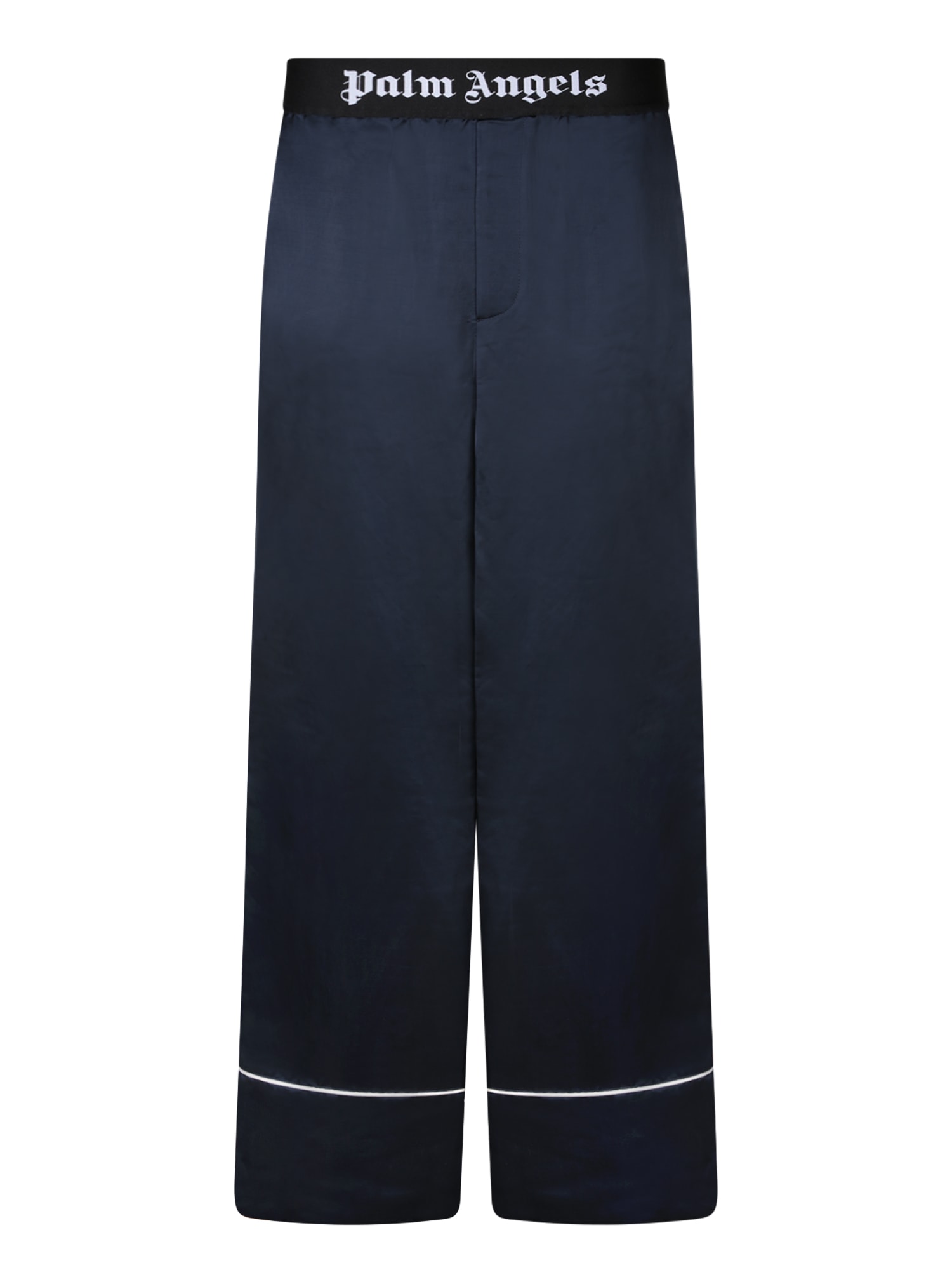 Shop Palm Angels Satin Blue Pyjama Pants