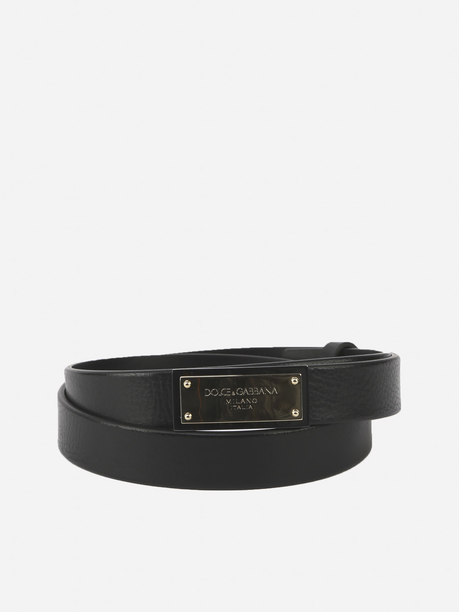 Dolce & Gabbana Tumbled Leather Belt
