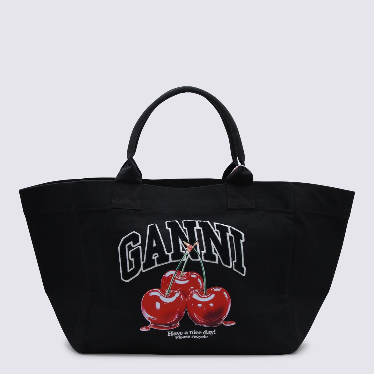 Ganni Black Cotton Tote