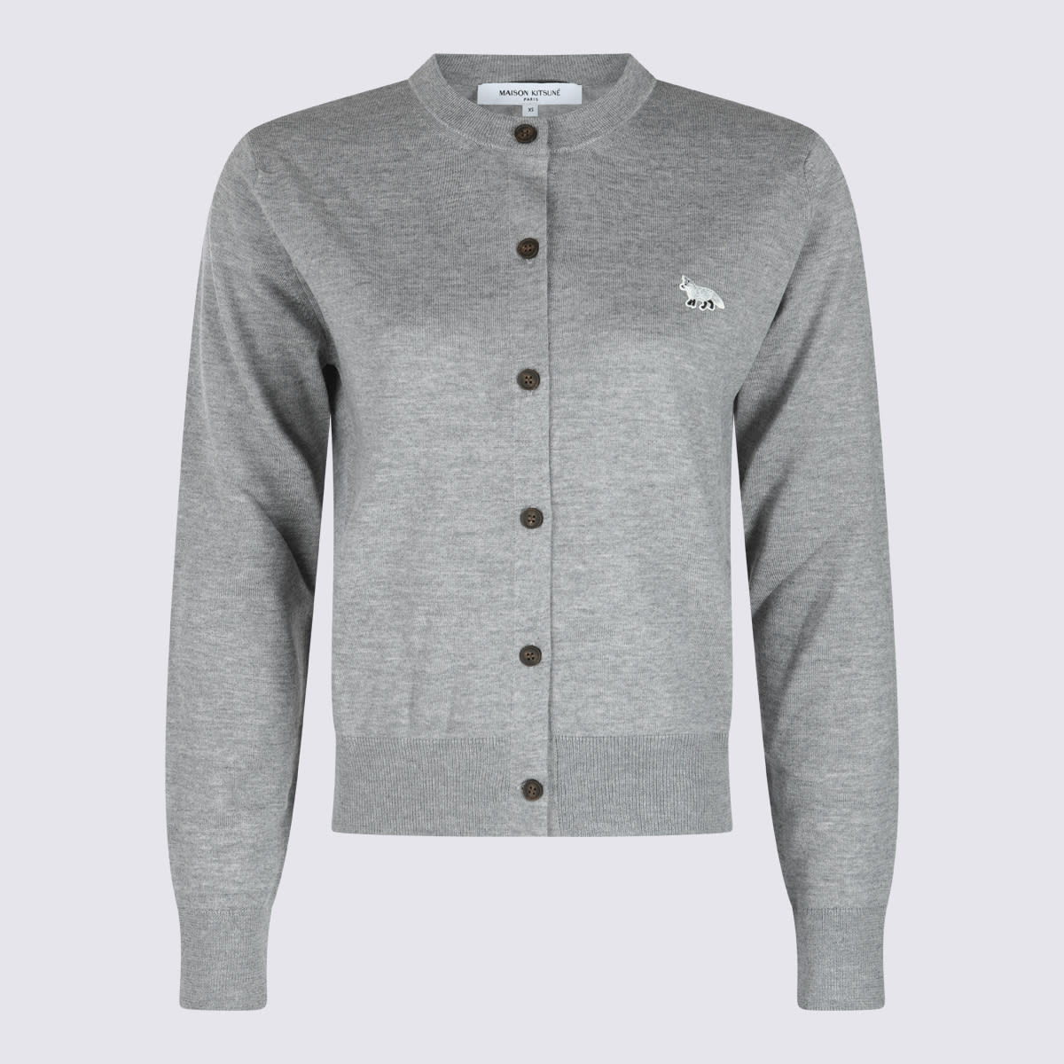 Shop Maison Kitsuné Grey Wool Knitwear In Medium Grey Melange