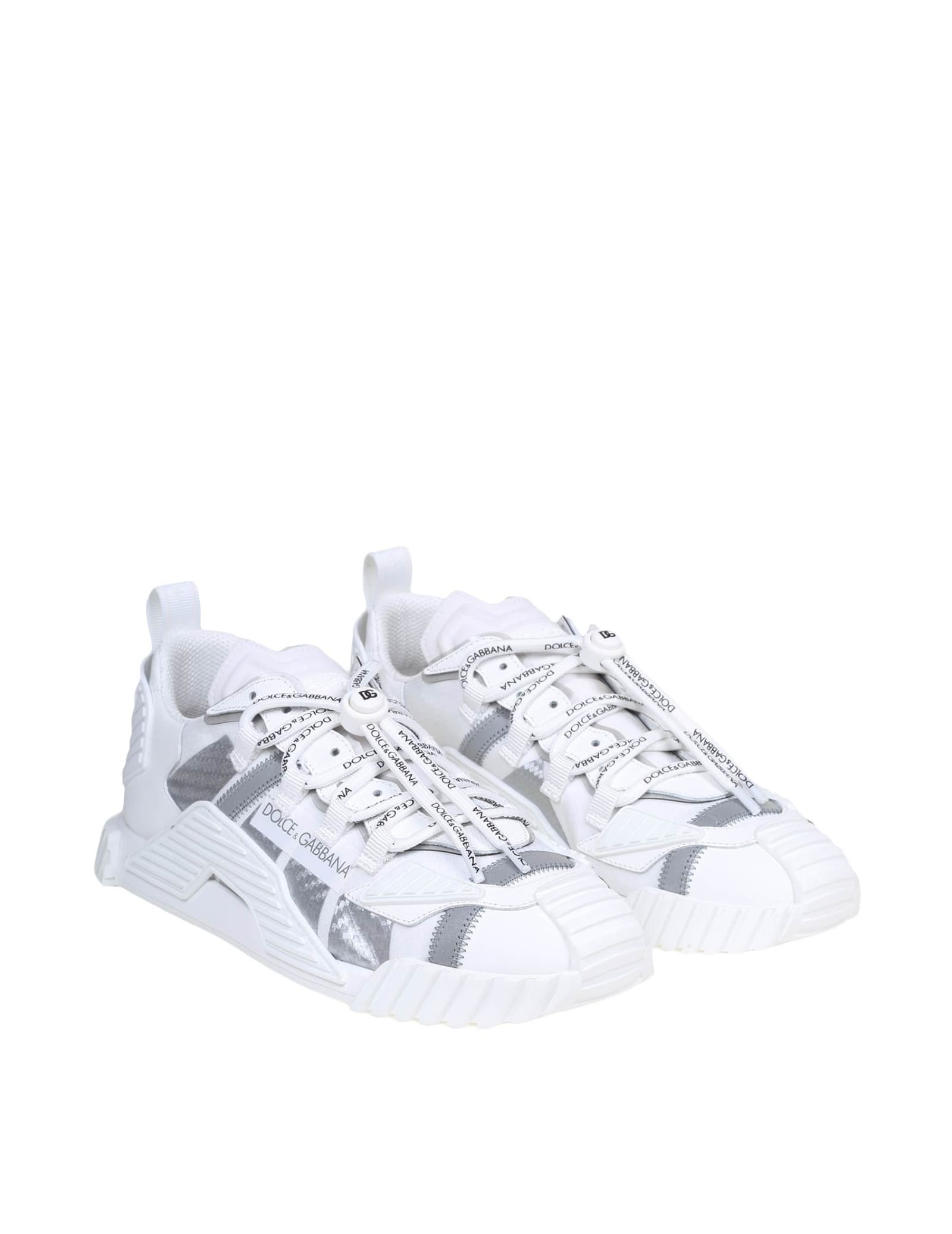 Shop Dolce & Gabbana Slip On Ns1 In Mix Of Materials In White/white