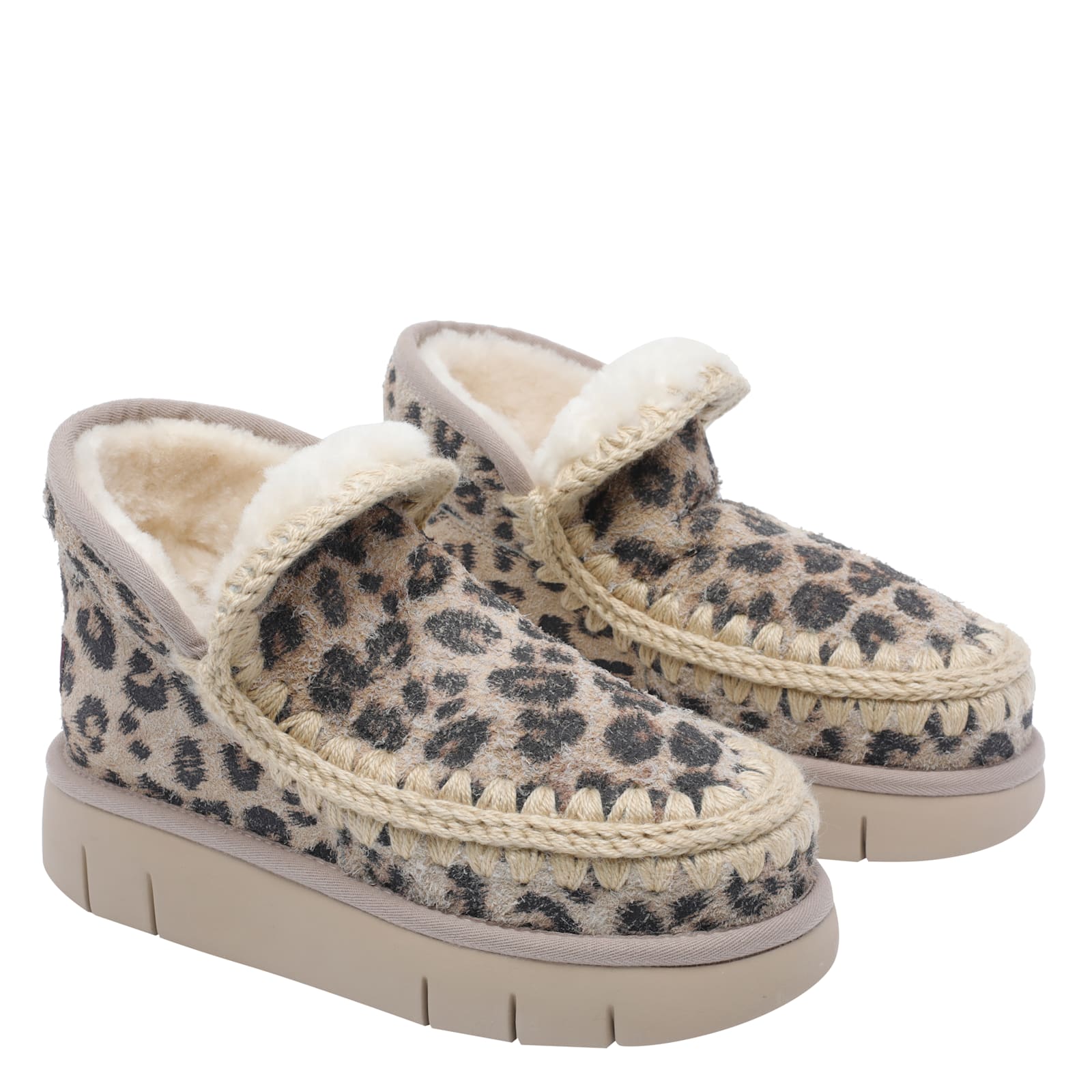 Mou Eskimo Hairy Suede Booties In Multi