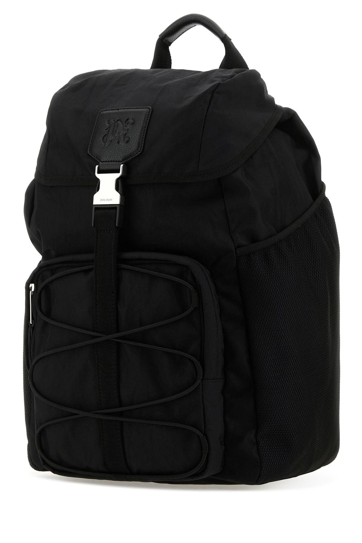 Shop Palm Angels Black Canvas Backpack