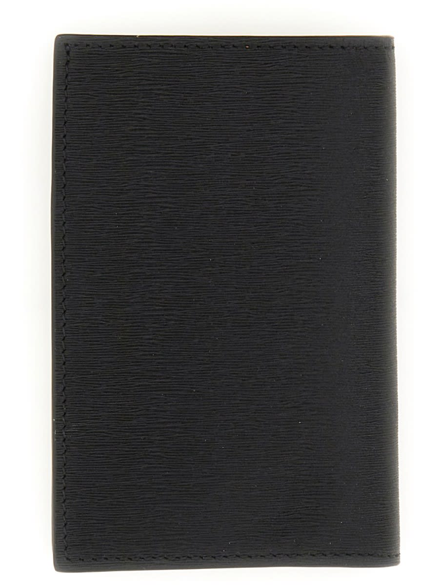 Paul Smith Signature Stripe-print Leather Cardholder In Black