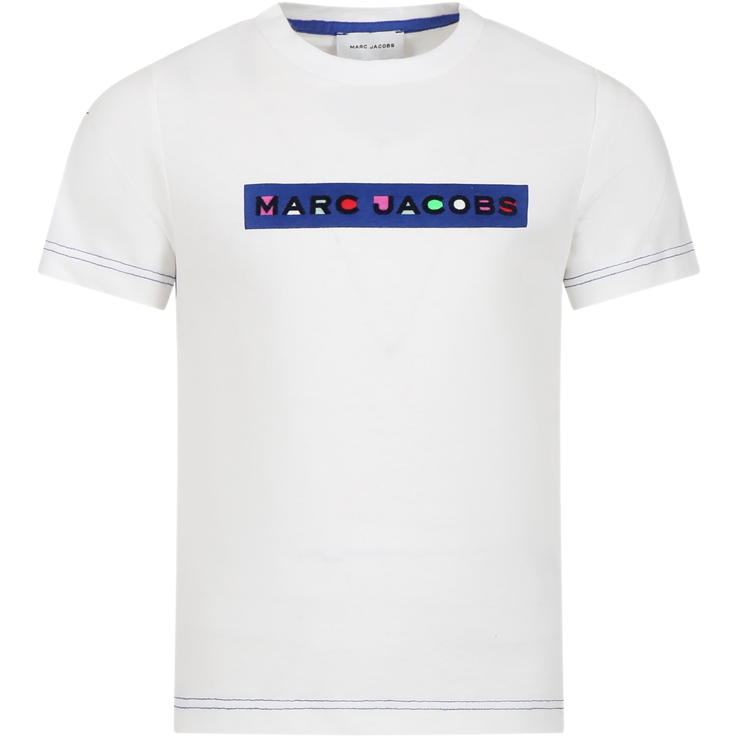 LITTLE MARC JACOBS WHITE T-SHIRT FOR KIDS WITH LOGO