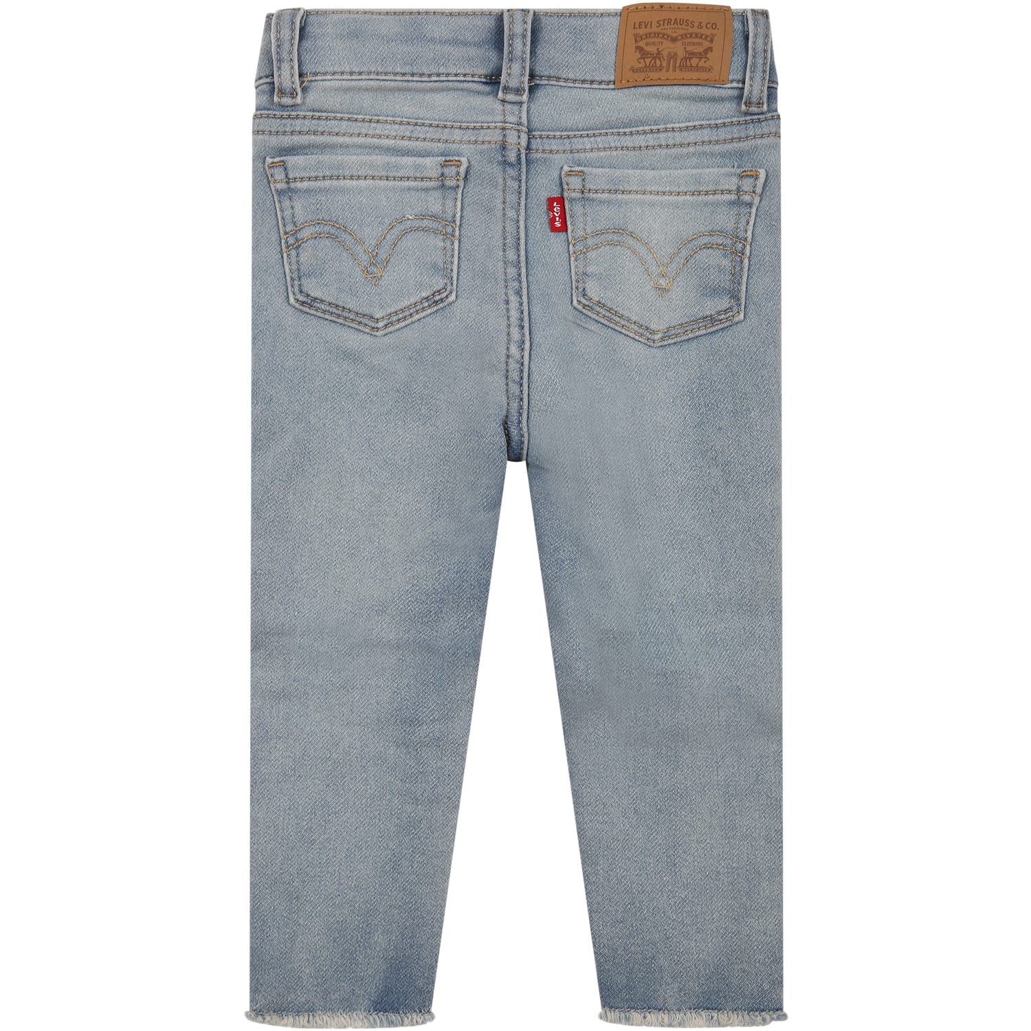 Shop Levi's Gray Jeans For Baby Girl With Patch Logo In Denim