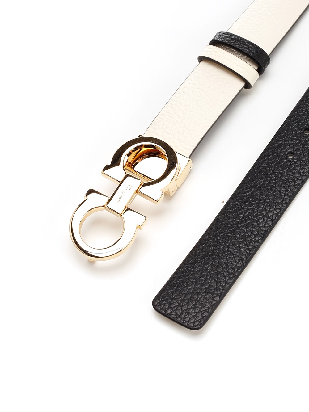 Shop Ferragamo Reversible And Adjustable Belt In Mascarpone Nero