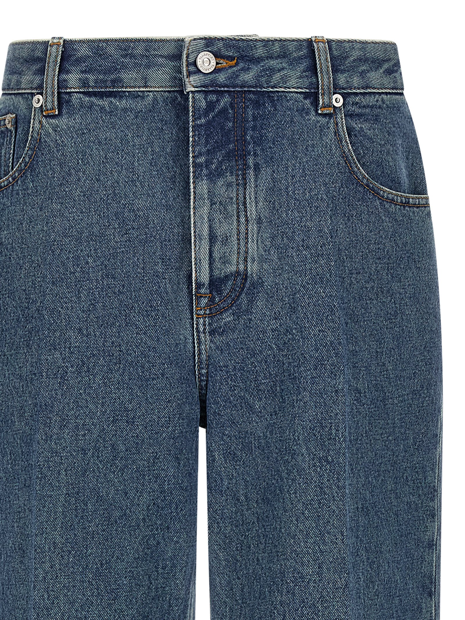 Valentino Studded Straight-leg Jeans In Blue
