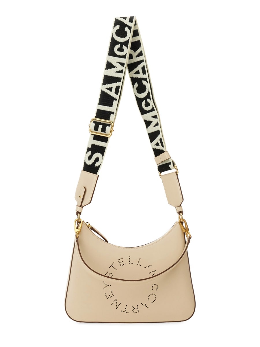 Shop Stella Mccartney Small Shoulder Bag With Logo In Pure White