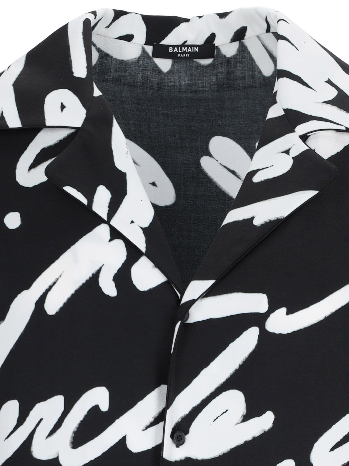 Balmain Big Love Letter Pajama Shirt In Black
