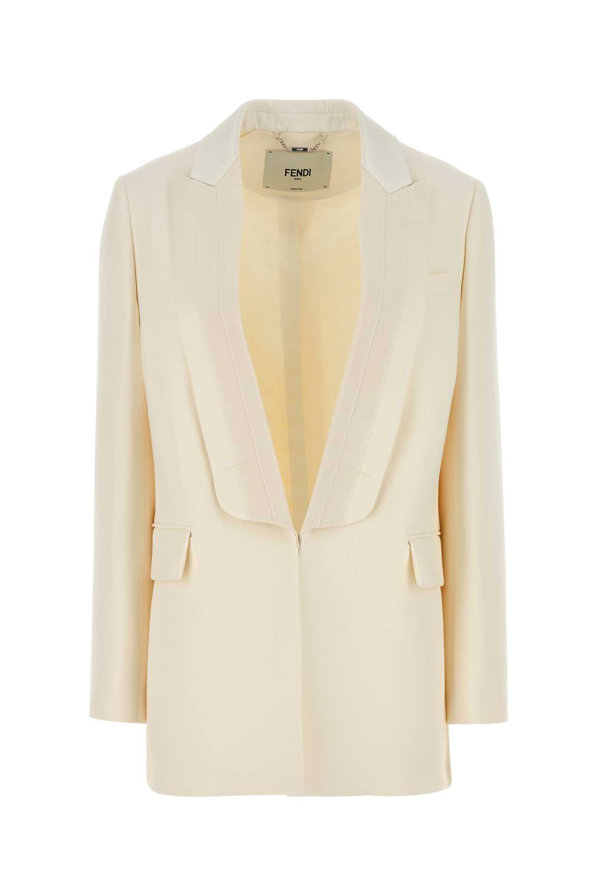 Ivory Wool Blend Blazer