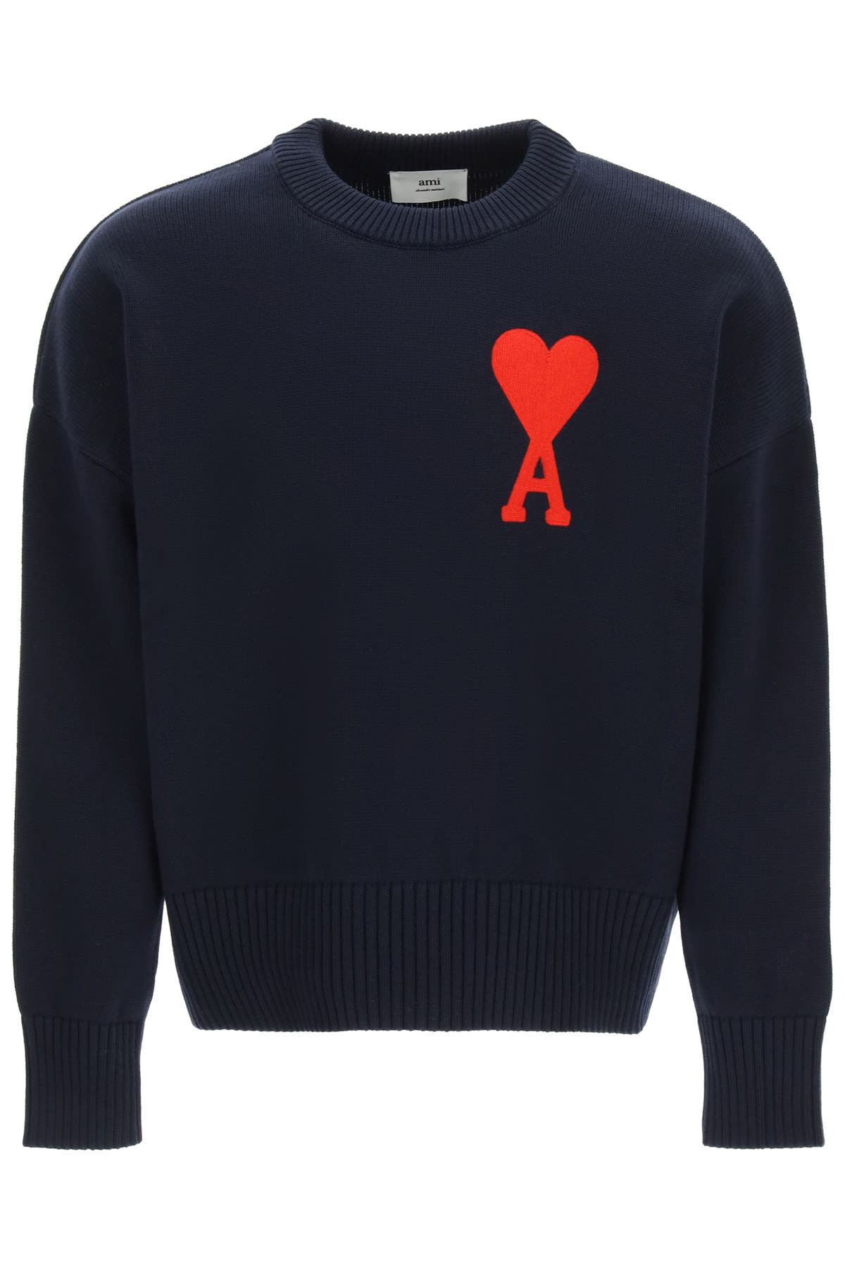 Ami Alexandre Mattiussi Oversized Sweater Ami De Coeur Embroidery