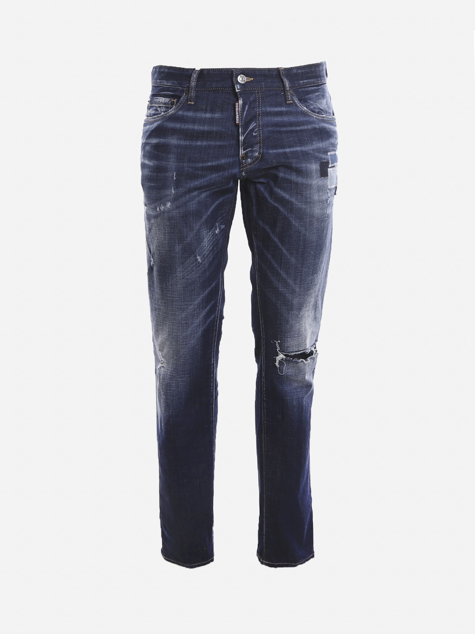 Dsquared2 Slim Stretch Cotton Jeans With Rips