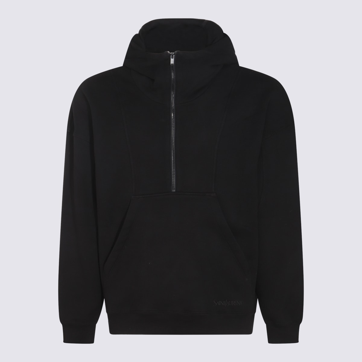 Shop Saint Laurent Black Cotton Sweatshirt